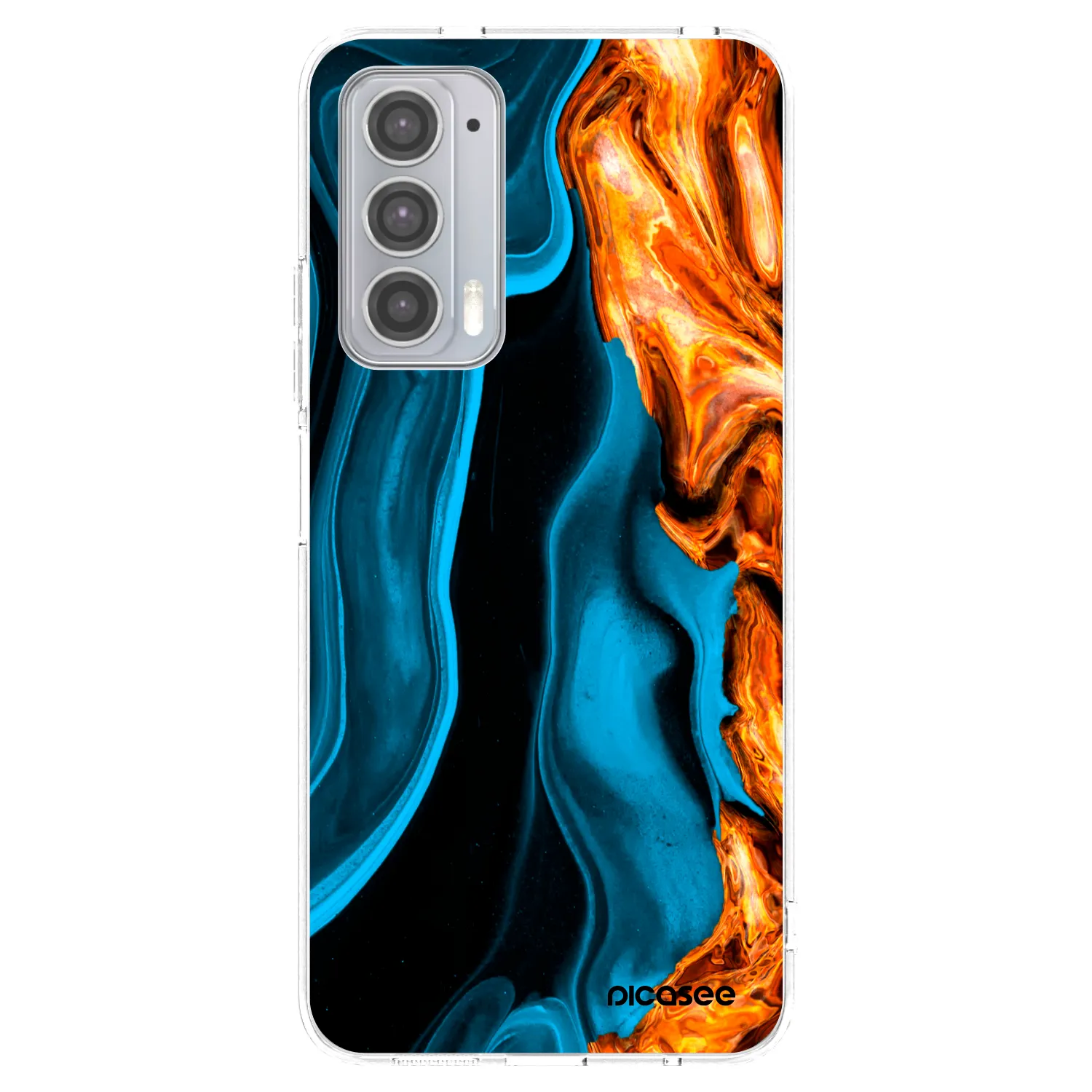 Picasee silikonowe przeźroczyste etui na Motorola Edge 20 - Gold blue