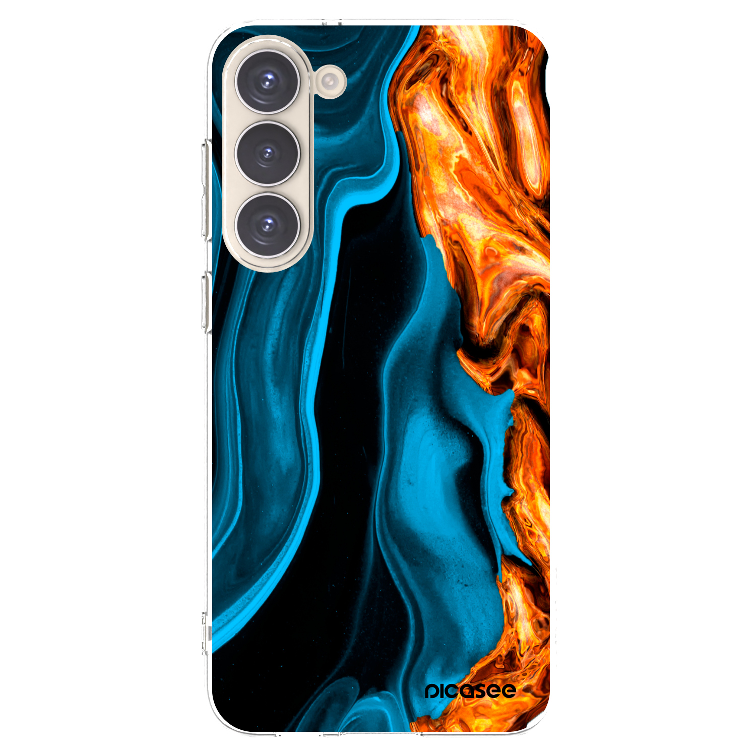 Picasee silikonowe przeźroczyste etui na Samsung Galaxy S23+ 5G - Gold blue
