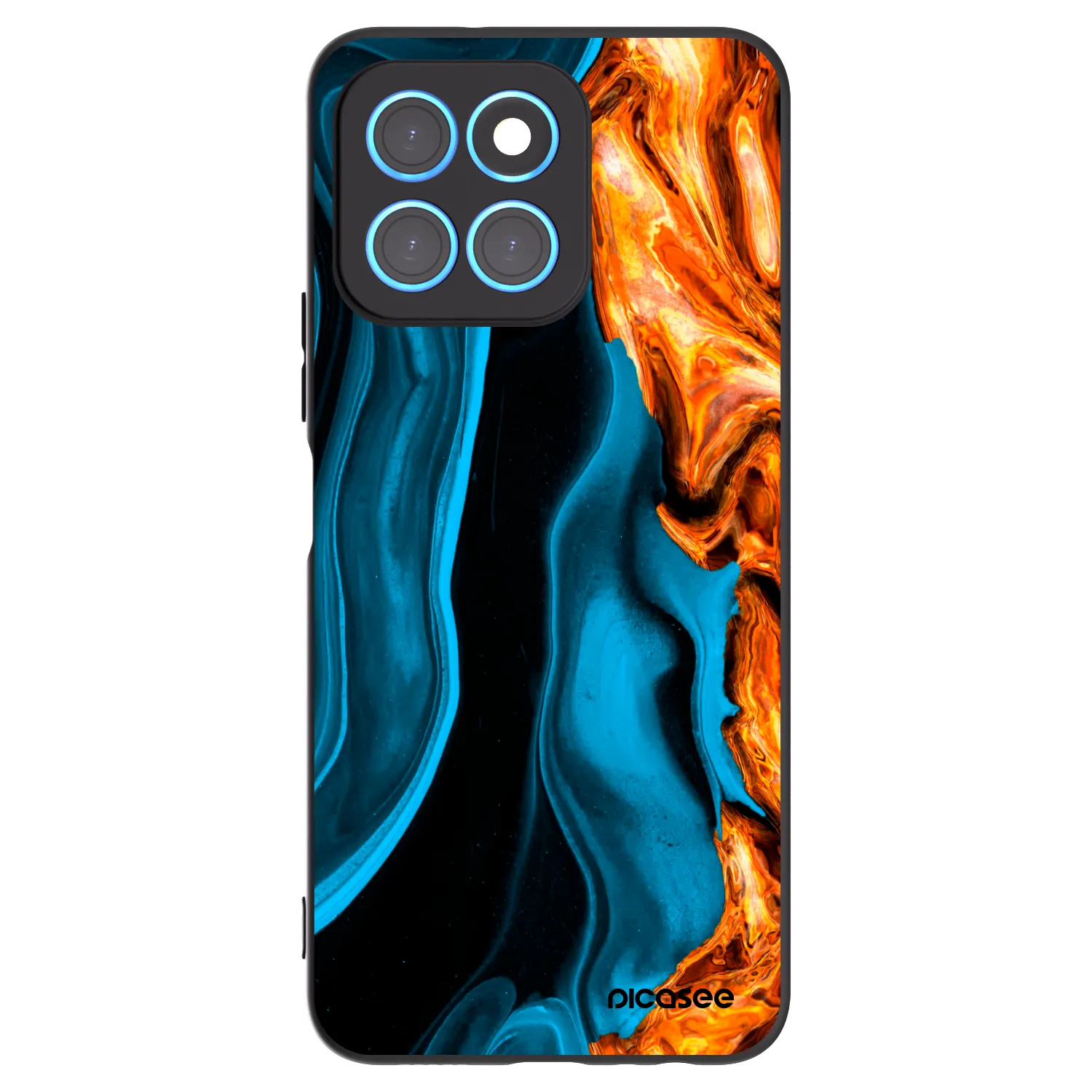 Picasee silikonowe czarne etui na Honor X8 5G - Gold blue