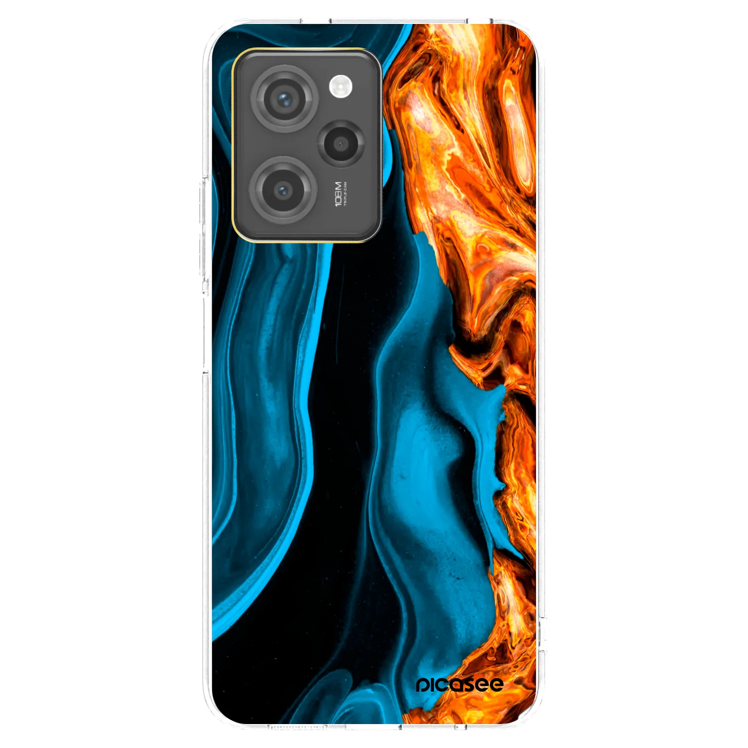 Picasee silikonowe przeźroczyste etui na Xiaomi Poco X5 Pro - Gold blue