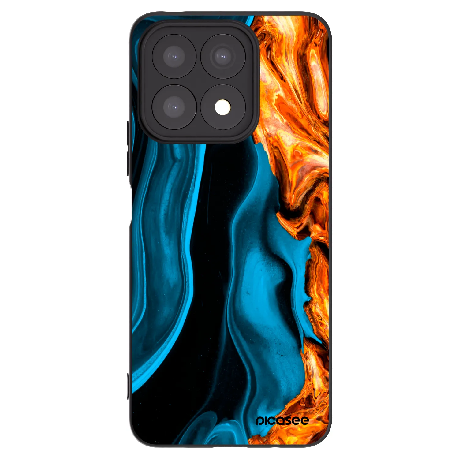 Picasee silikonowe czarne etui na Honor X8a - Gold blue