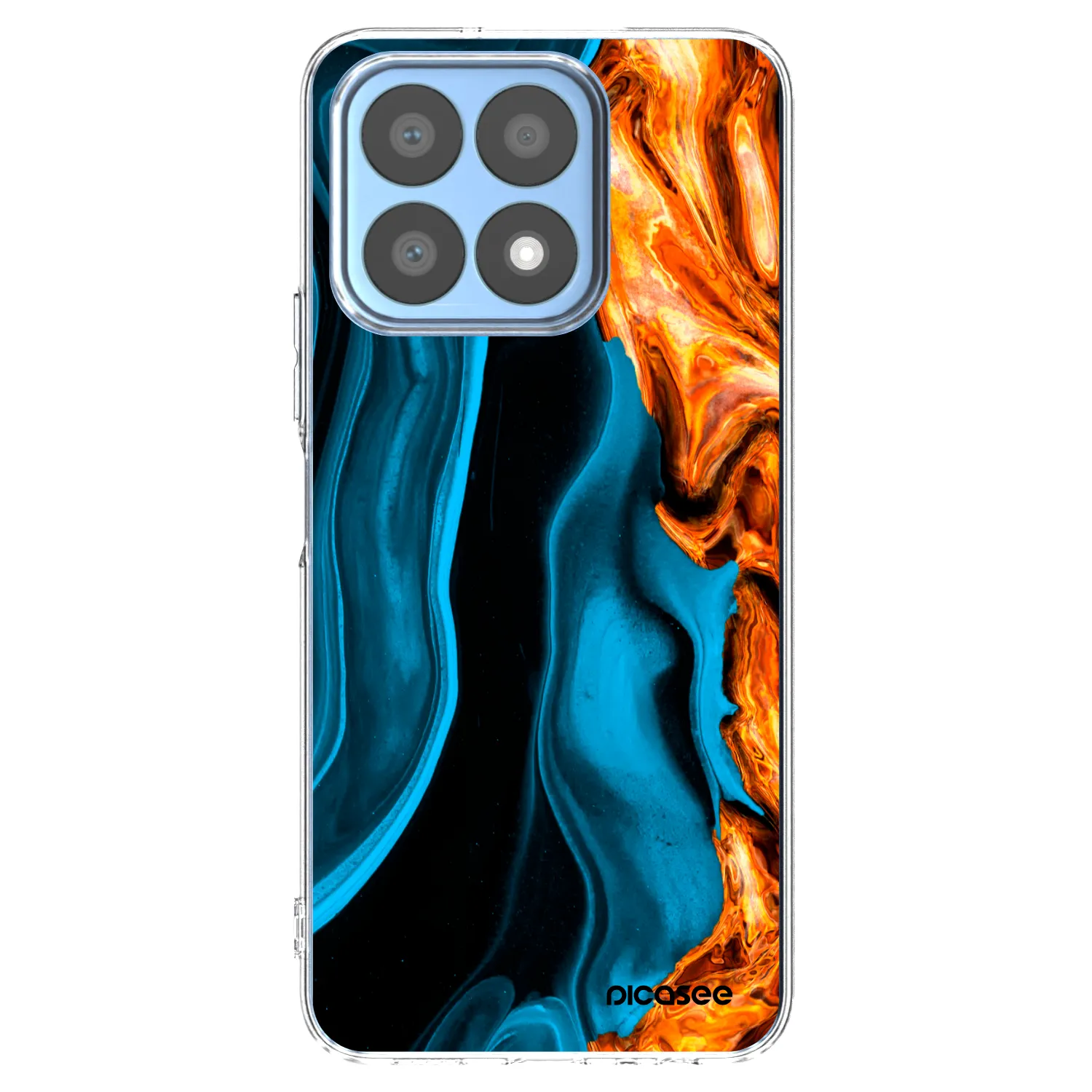 Picasee silikonowe przeźroczyste etui na Honor X8a - Gold blue