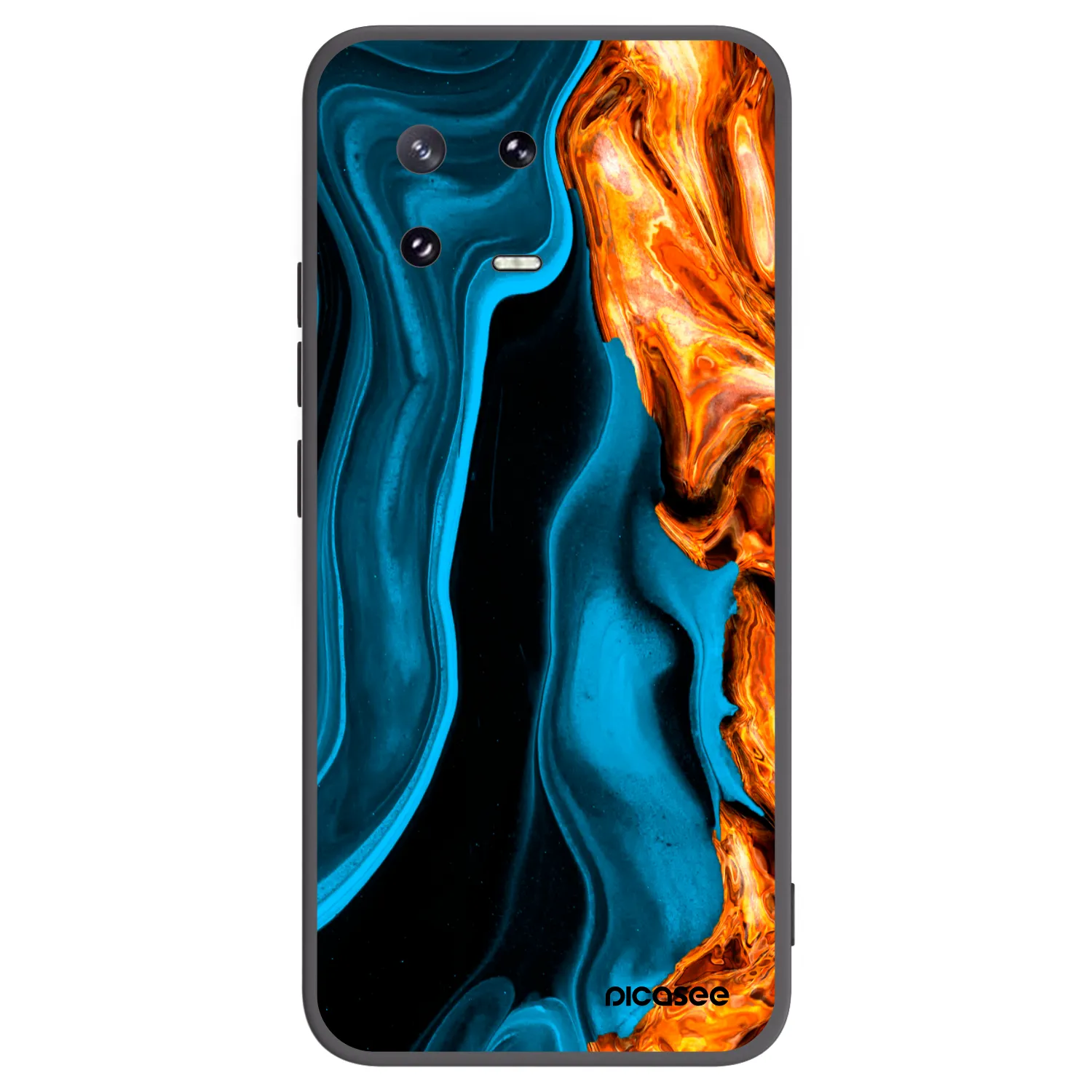 Picasee silikonowe czarne etui na Xiaomi 13 Pro - Gold blue