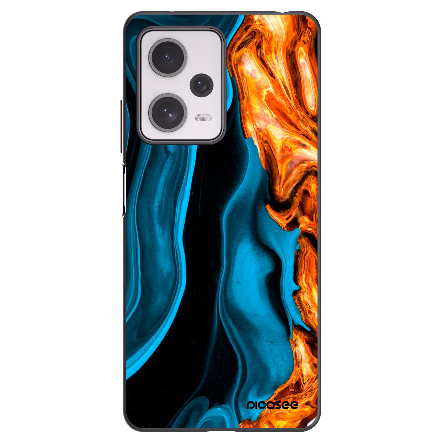 Picasee silikonowe czarne etui na Xiaomi Redmi Note 12 Pro+ 5G - Gold blue
