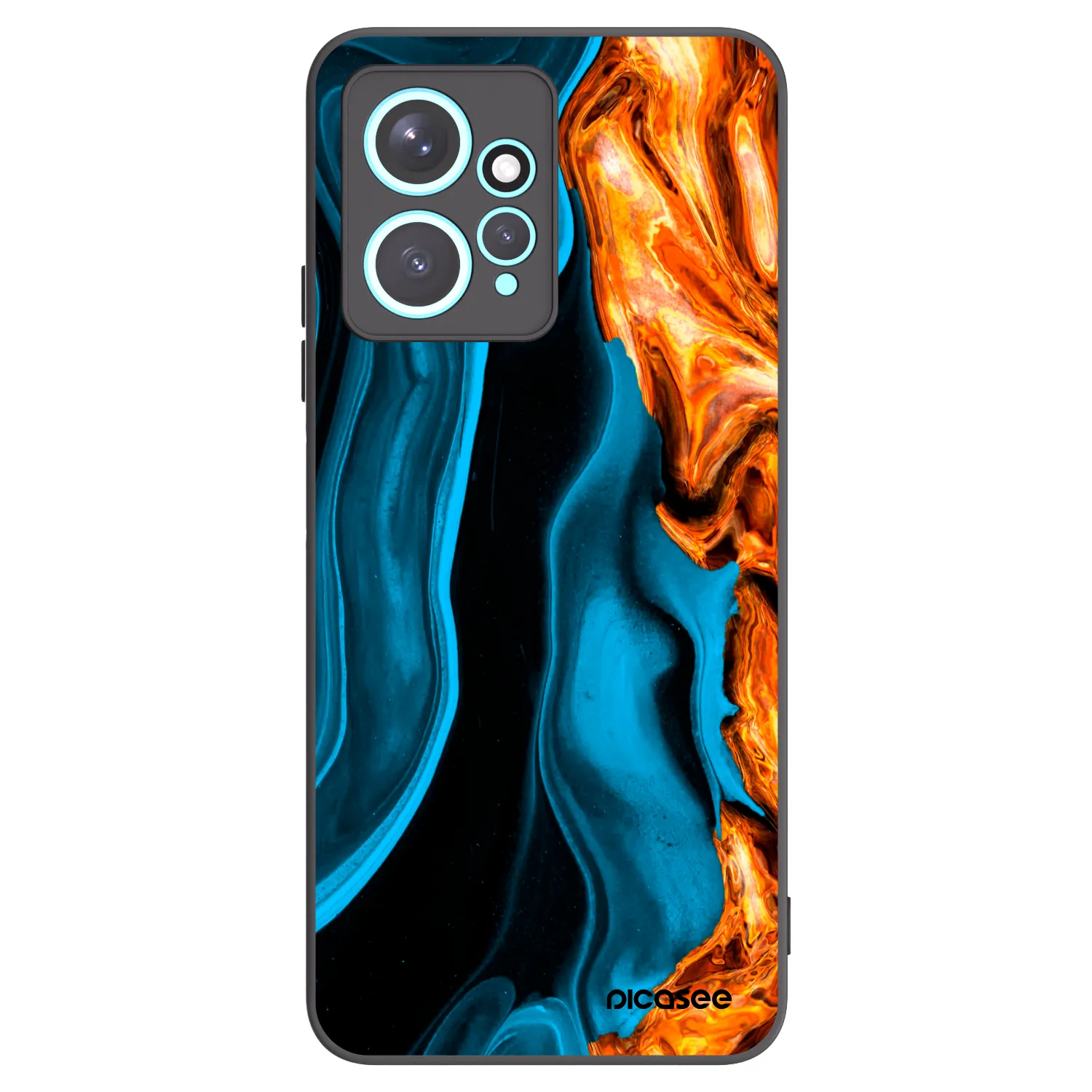 Picasee silikonowe czarne etui na Xiaomi Redmi Note 12 4G - Gold blue