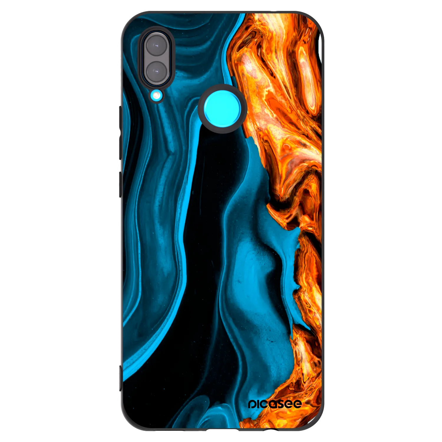 Picasee silikonowe czarne etui na Huawei Nova 3i - Gold blue