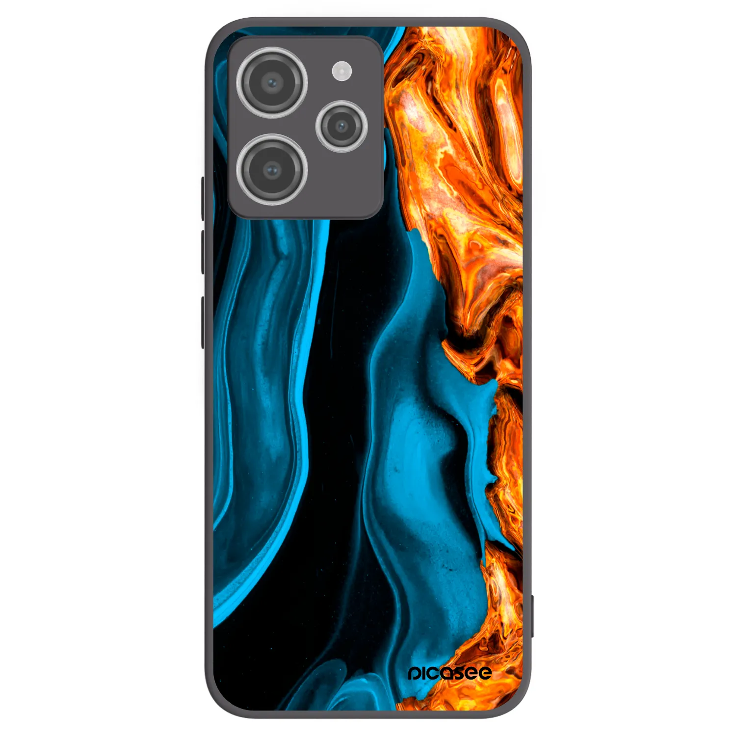 Picasee silikonowe czarne etui na Xiaomi Redmi 12 4G - Gold blue