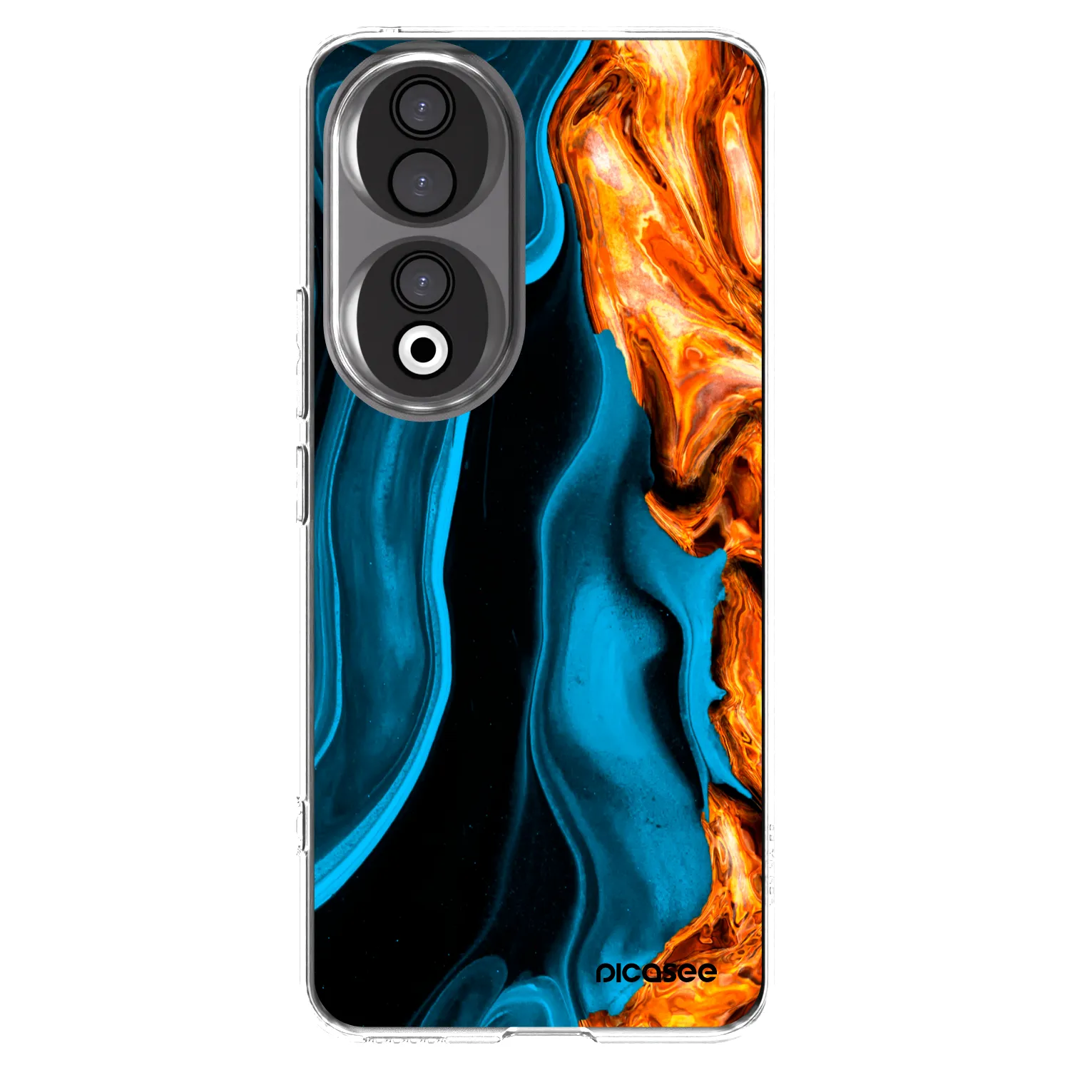 Picasee silikonowe przeźroczyste etui na Honor 90 5G - Gold blue