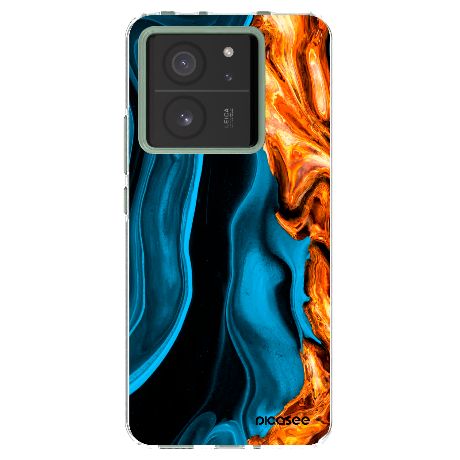 Picasee silikonowe przeźroczyste etui na Xiaomi 13T Pro - Gold blue