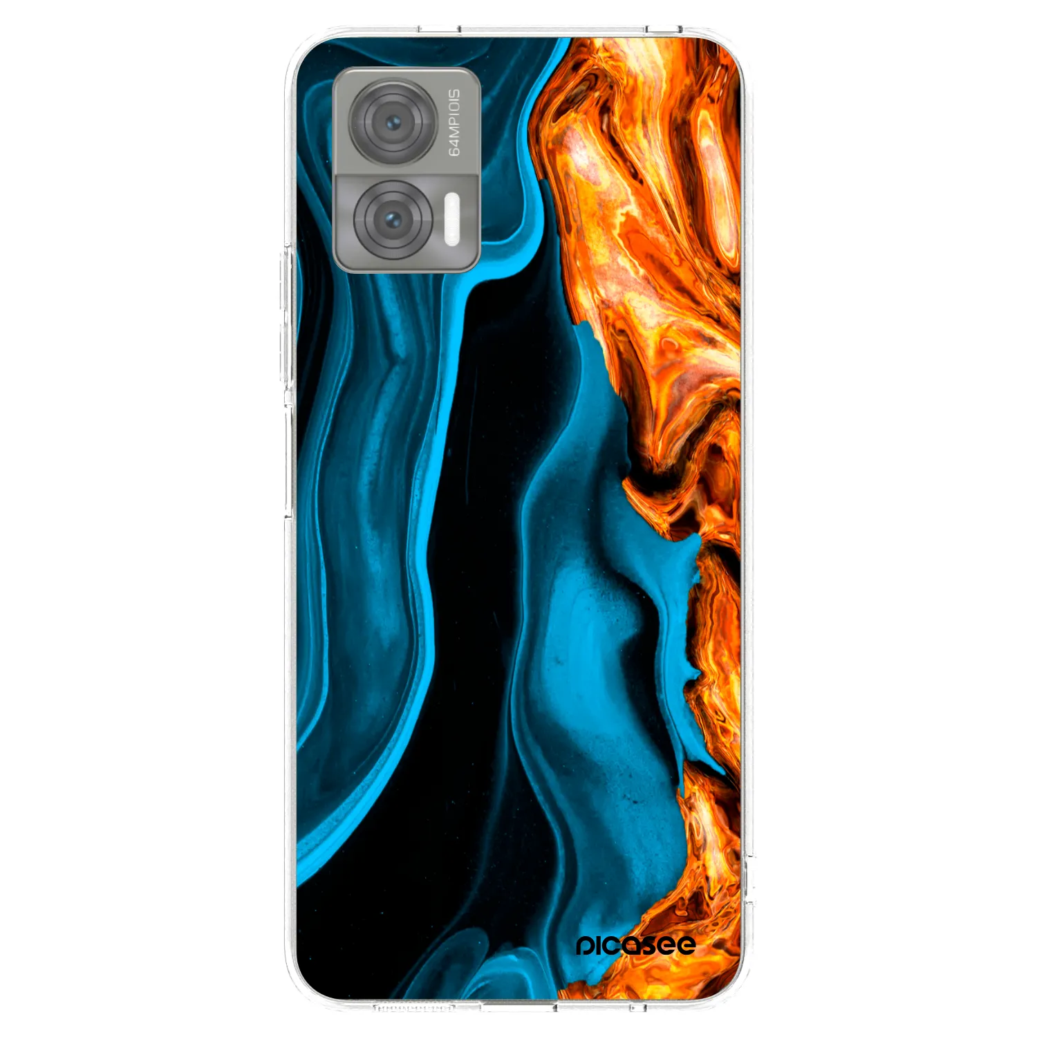 Picasee silikonowe przeźroczyste etui na Motorola Edge 30 Neo - Gold blue