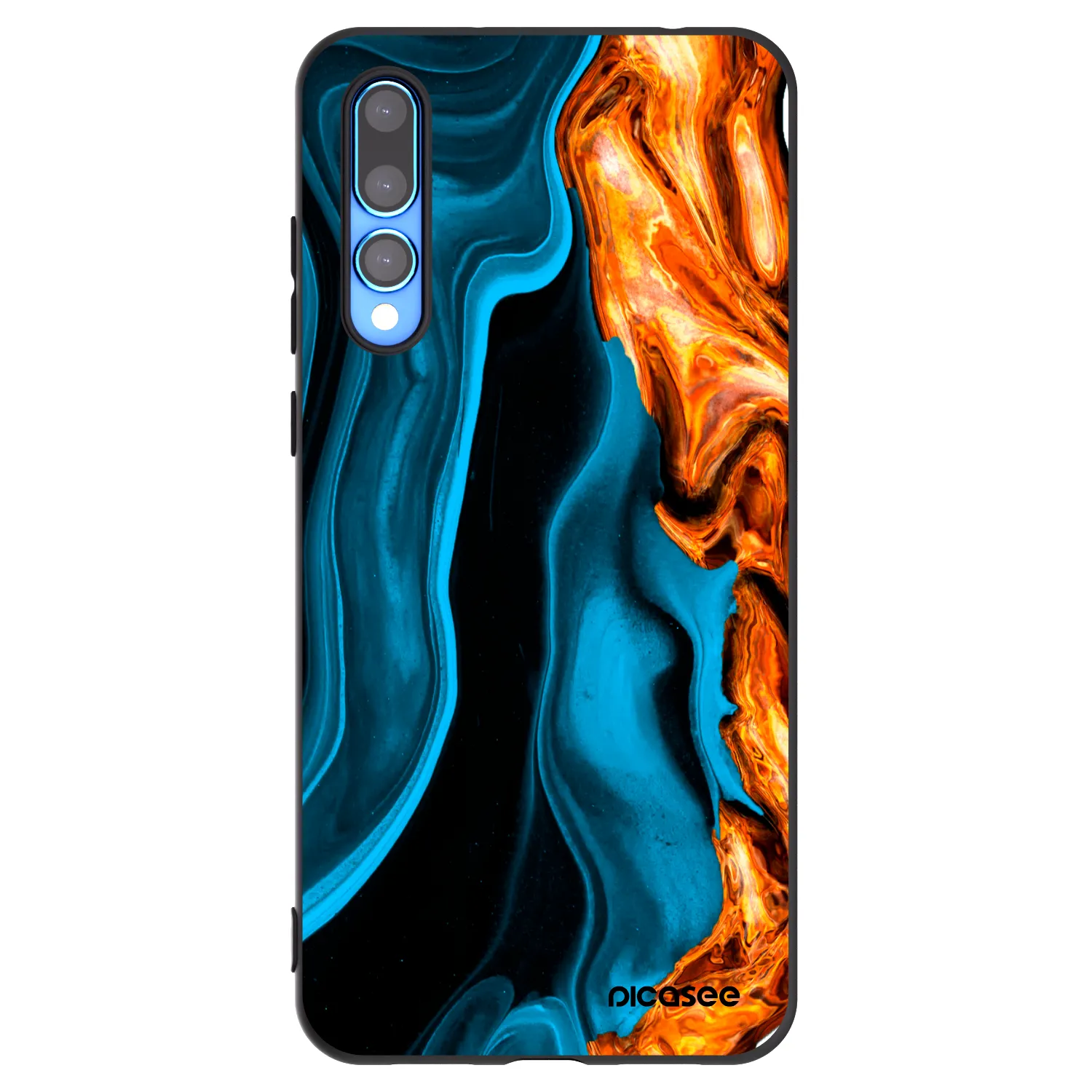 Picasee silikonowe czarne etui na Huawei P20 Pro - Gold blue