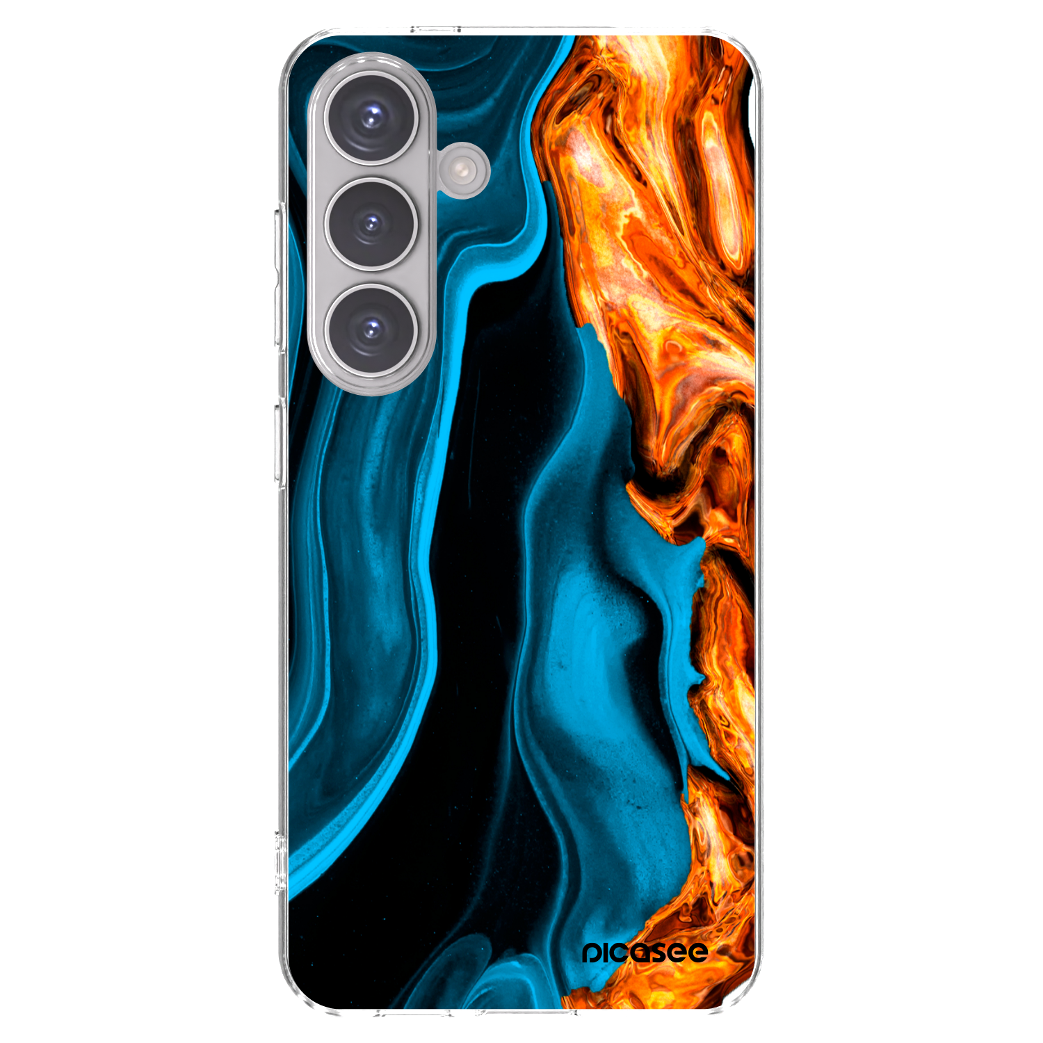 Picasee silikonowe przeźroczyste etui na Samsung Galaxy S24 S921B 5G - Gold blue