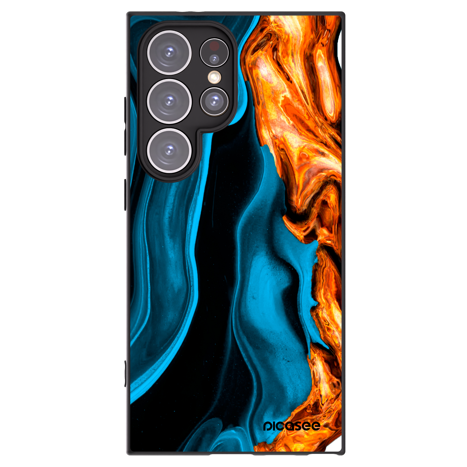 Picasee silikonowe czarne etui na Samsung Galaxy S24 Ultra S928B 5G - Gold blue