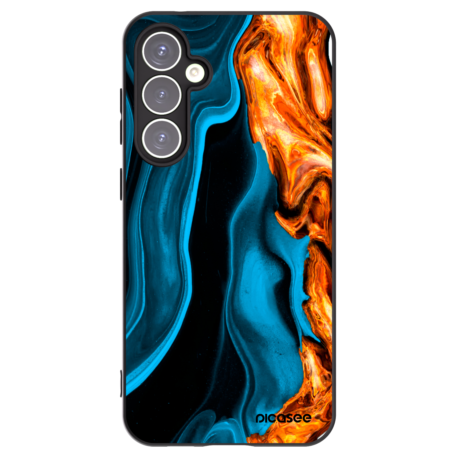 Picasee silikonowe czarne etui na Samsung Galaxy S23 FE S711B - Gold blue
