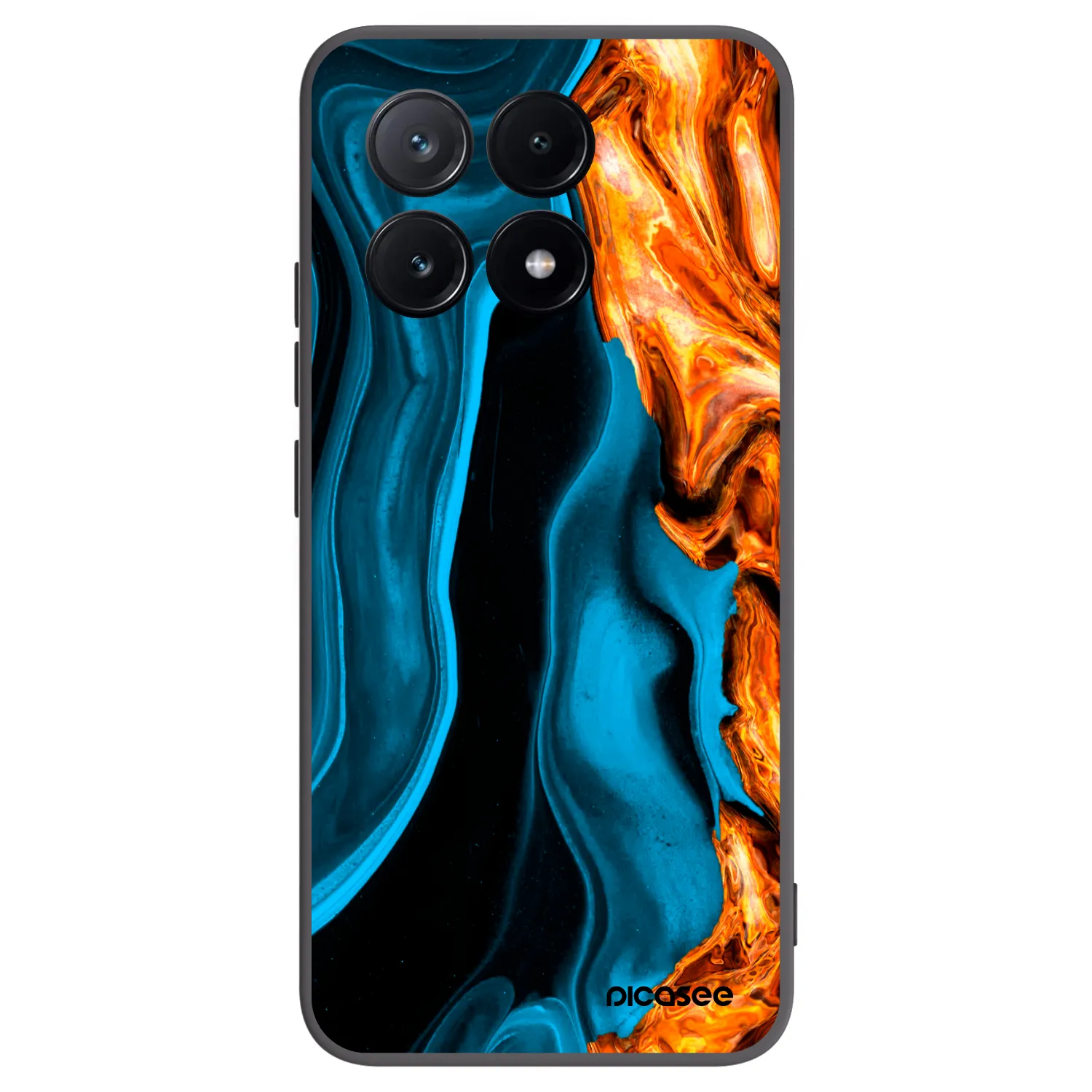 Picasee silikonowe czarne etui na Xiaomi Poco X6 Pro - Gold blue