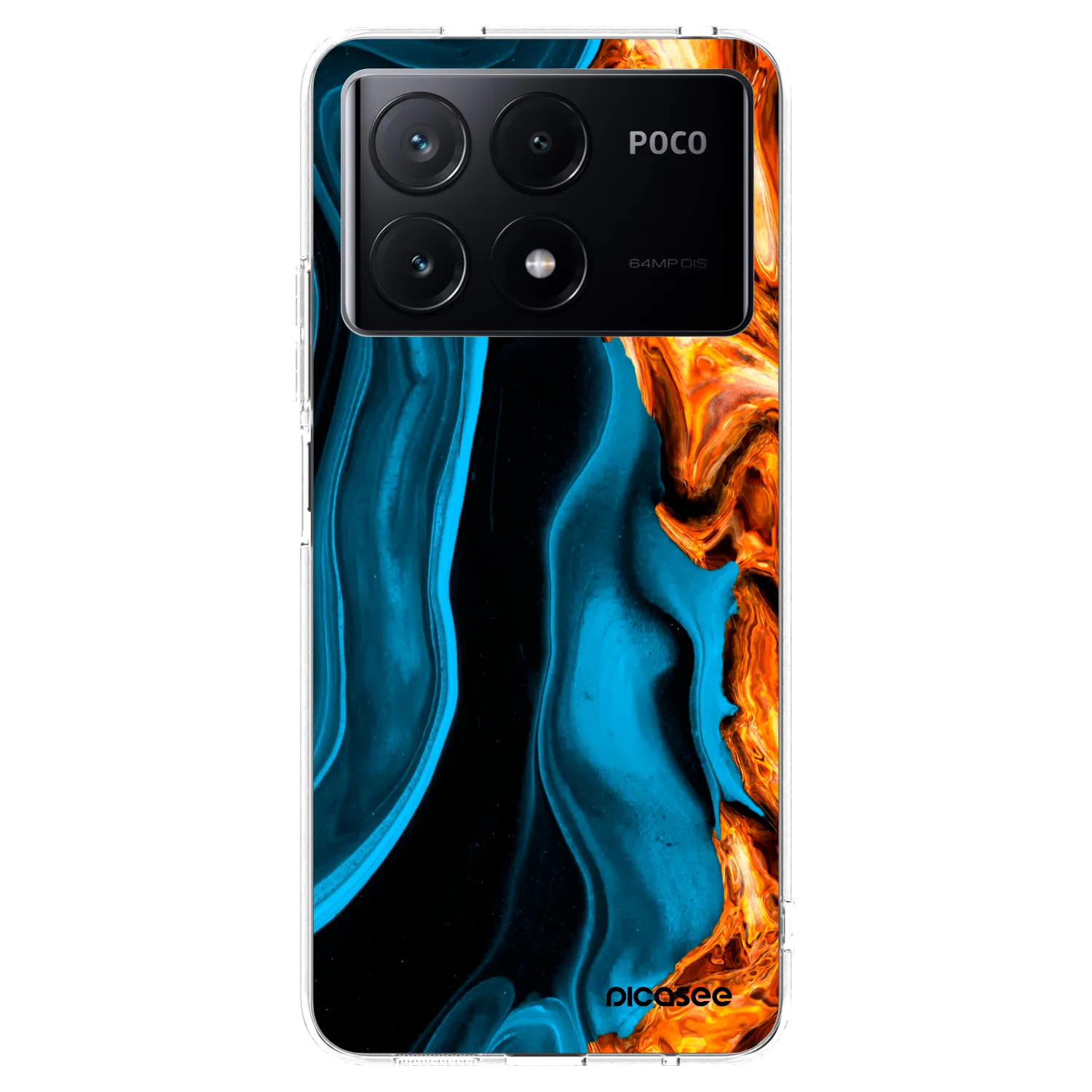 Picasee silikonowe przeźroczyste etui na Xiaomi Poco X6 Pro - Gold blue
