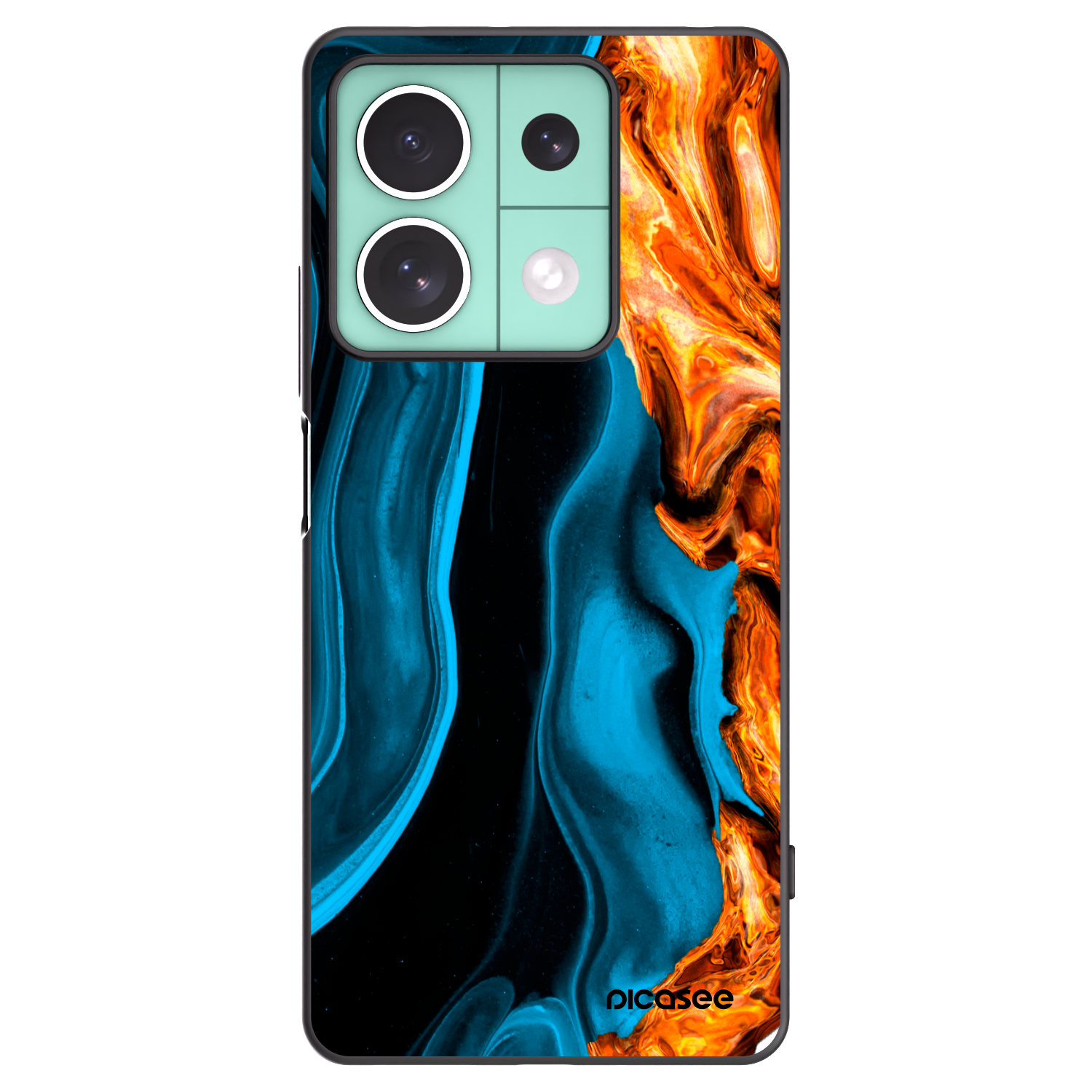 Picasee silikonowe czarne etui na Xiaomi Redmi Note 13 5G - Gold blue