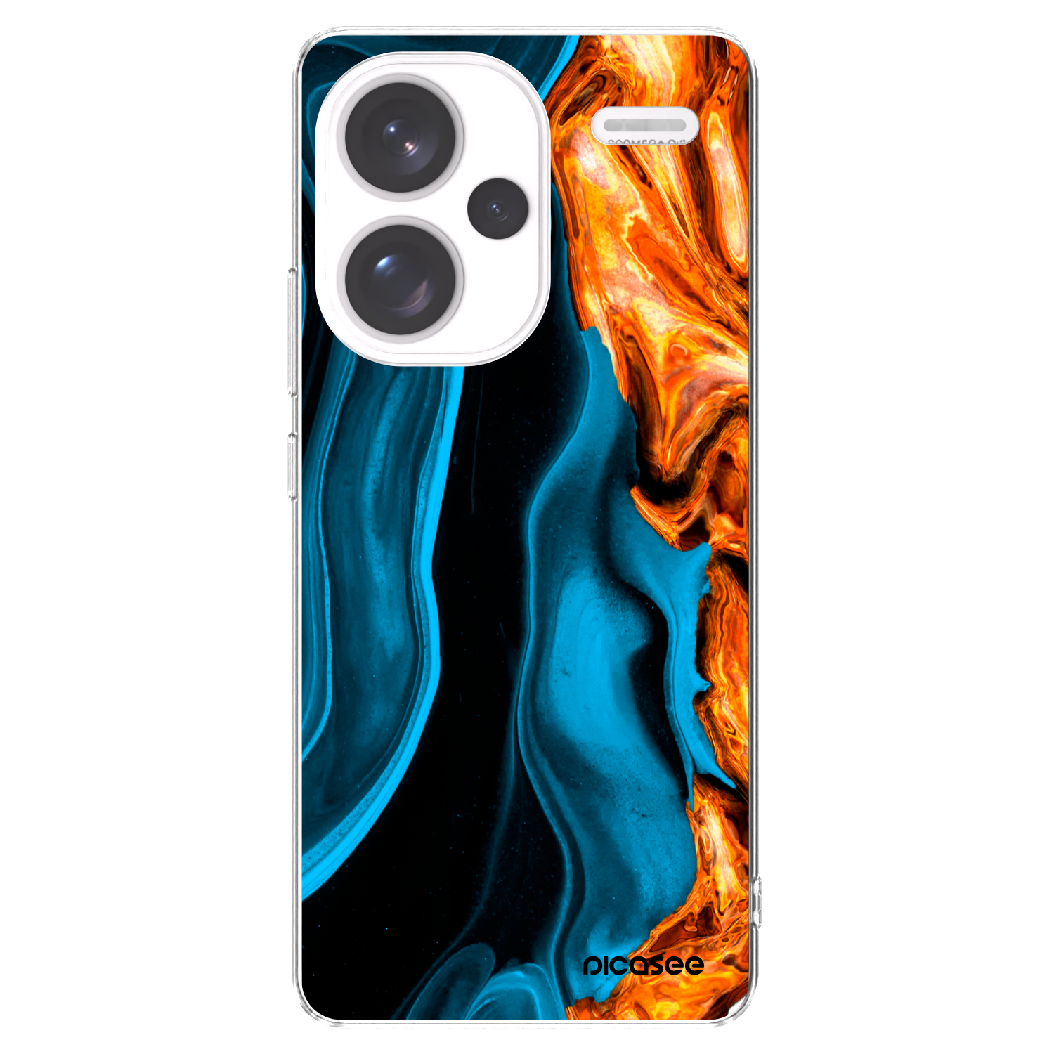 Picasee silikonowe przeźroczyste etui na Xiaomi Redmi Note 13 Pro+ 5G - Gold blue