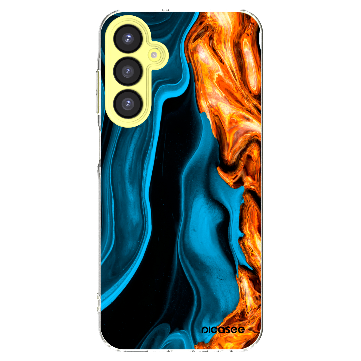 Picasee silikonowe przeźroczyste etui na Samsung Galaxy A25 A256B 5G - Gold blue