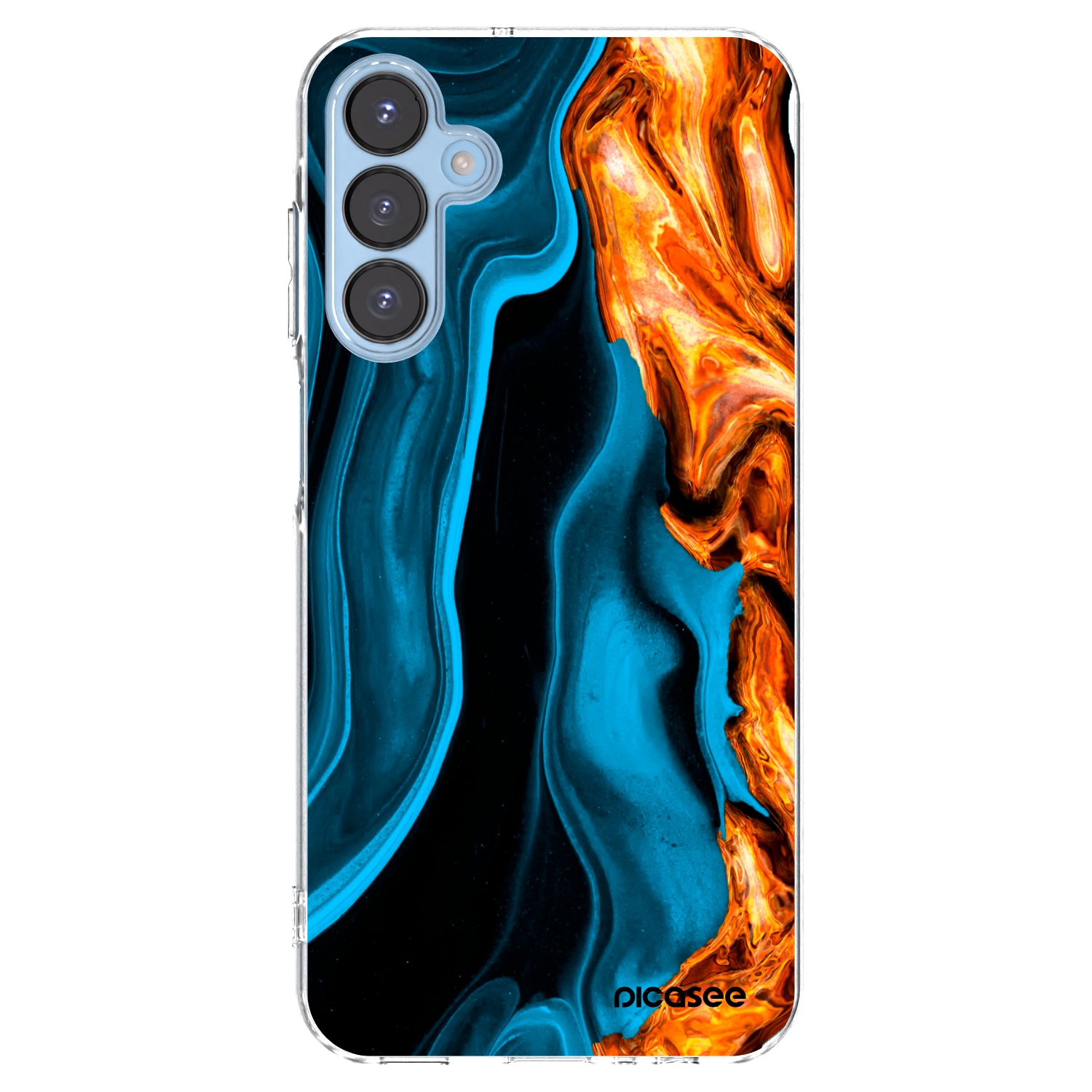 Picasee silikonowe przeźroczyste etui na Samsung Galaxy A15 A156B 5G - Gold blue
