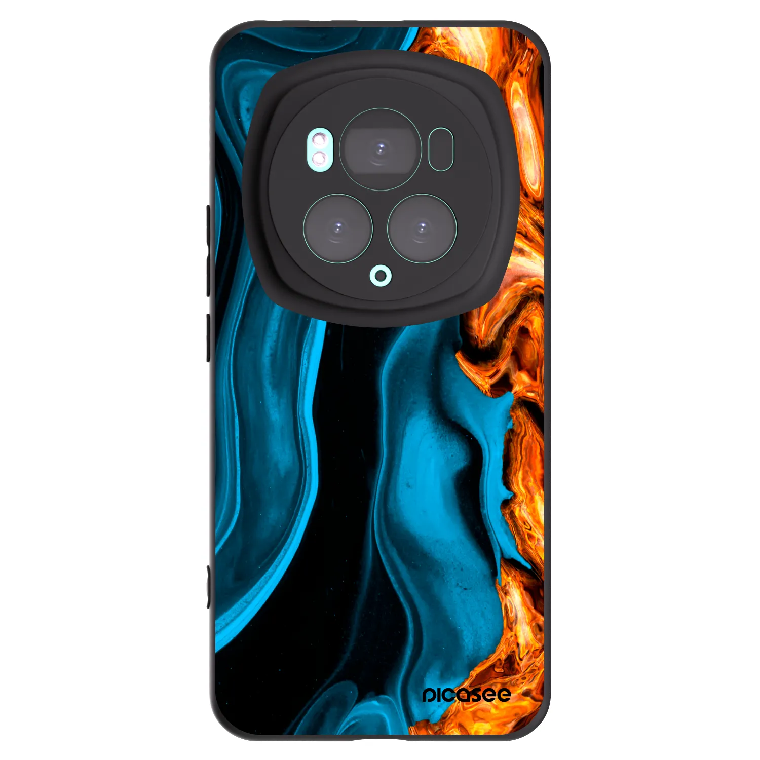 Picasee silikonowe czarne etui na Honor Magic6 Pro - Gold blue