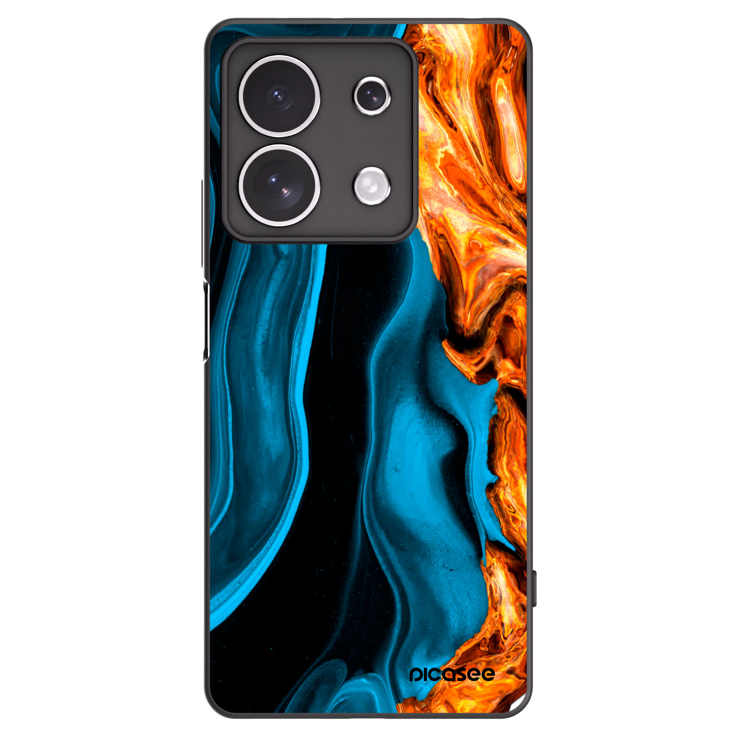 Picasee silikonowe czarne etui na Xiaomi Redmi Note 13 4G - Gold blue