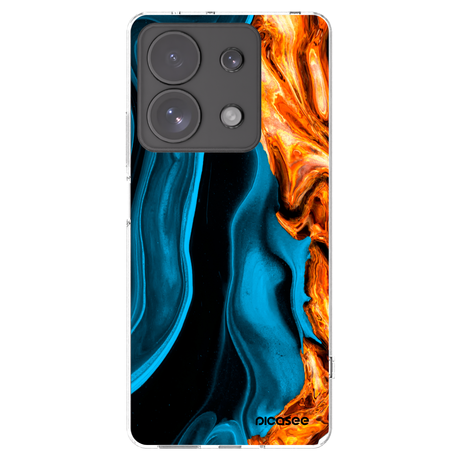 Picasee silikonowe przeźroczyste etui na Xiaomi Redmi Note 13 Pro 4G - Gold blue
