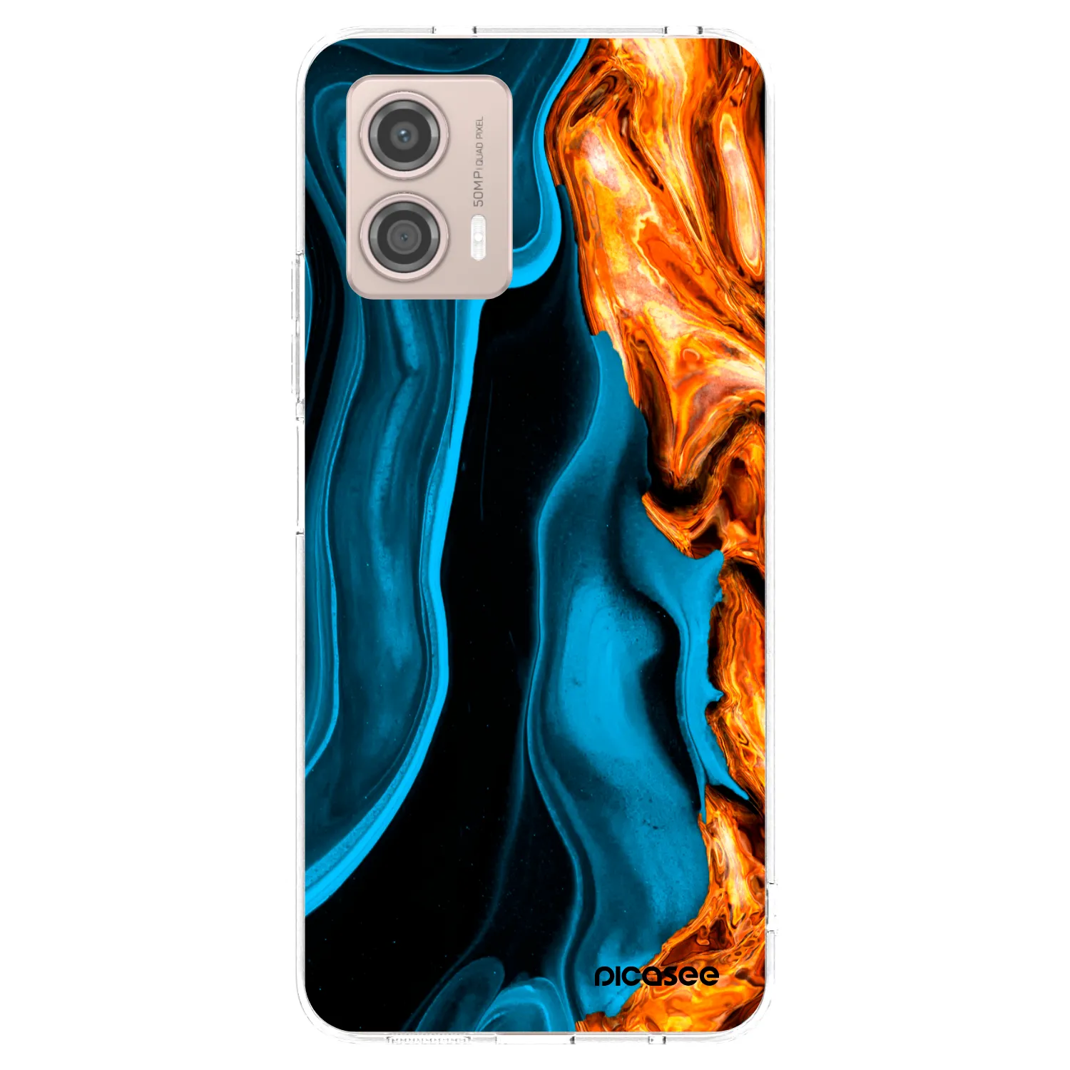 Picasee silikonowe przeźroczyste etui na Motorola Moto G53 5G - Gold blue
