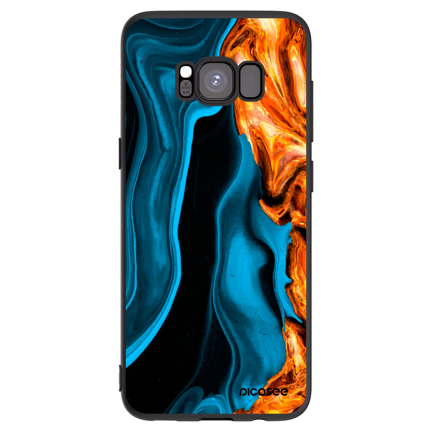Picasee silikonowe czarne etui na Samsung Galaxy S8 G950F - Gold blue