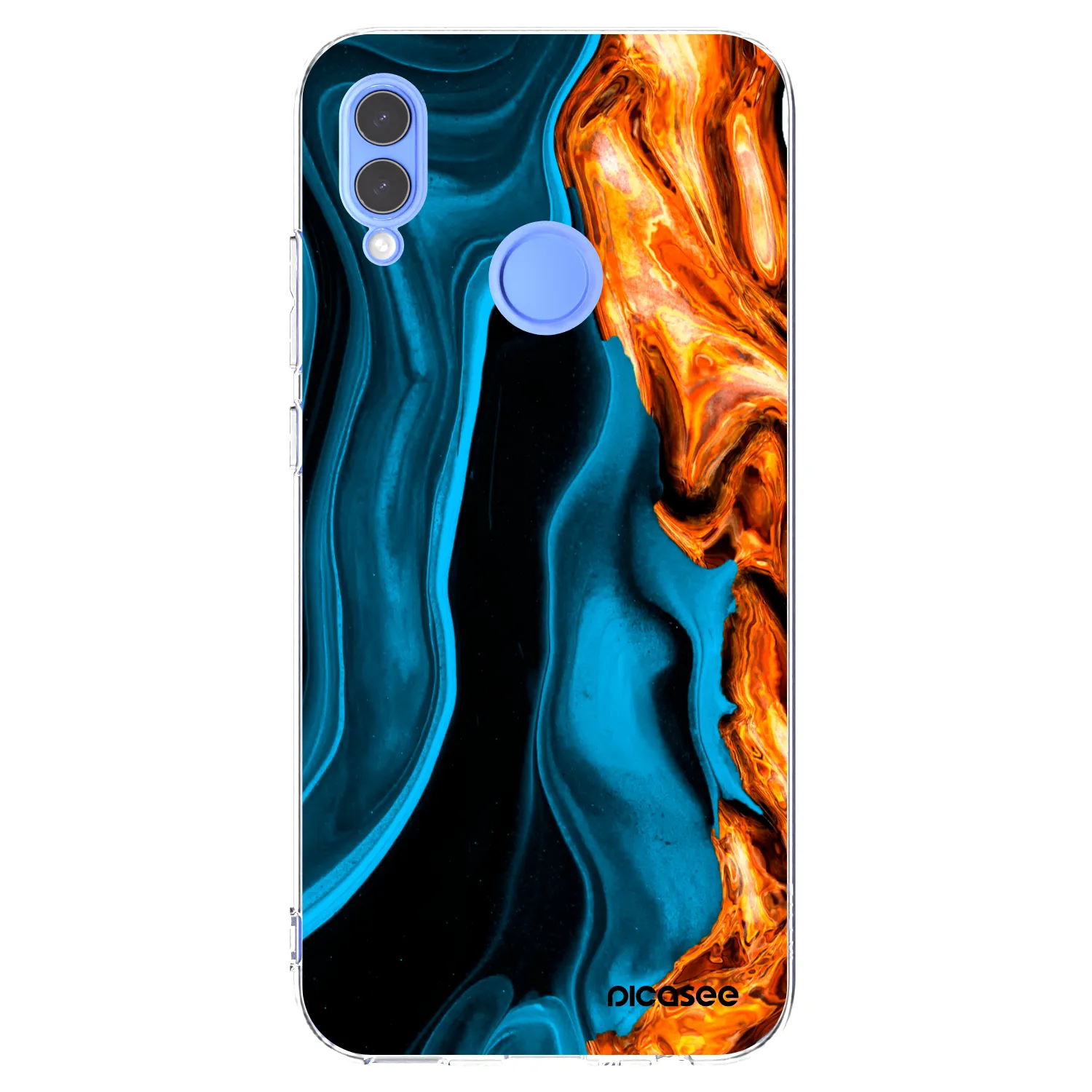 Picasee silikonowe przeźroczyste etui na Honor 10 Lite - Gold blue