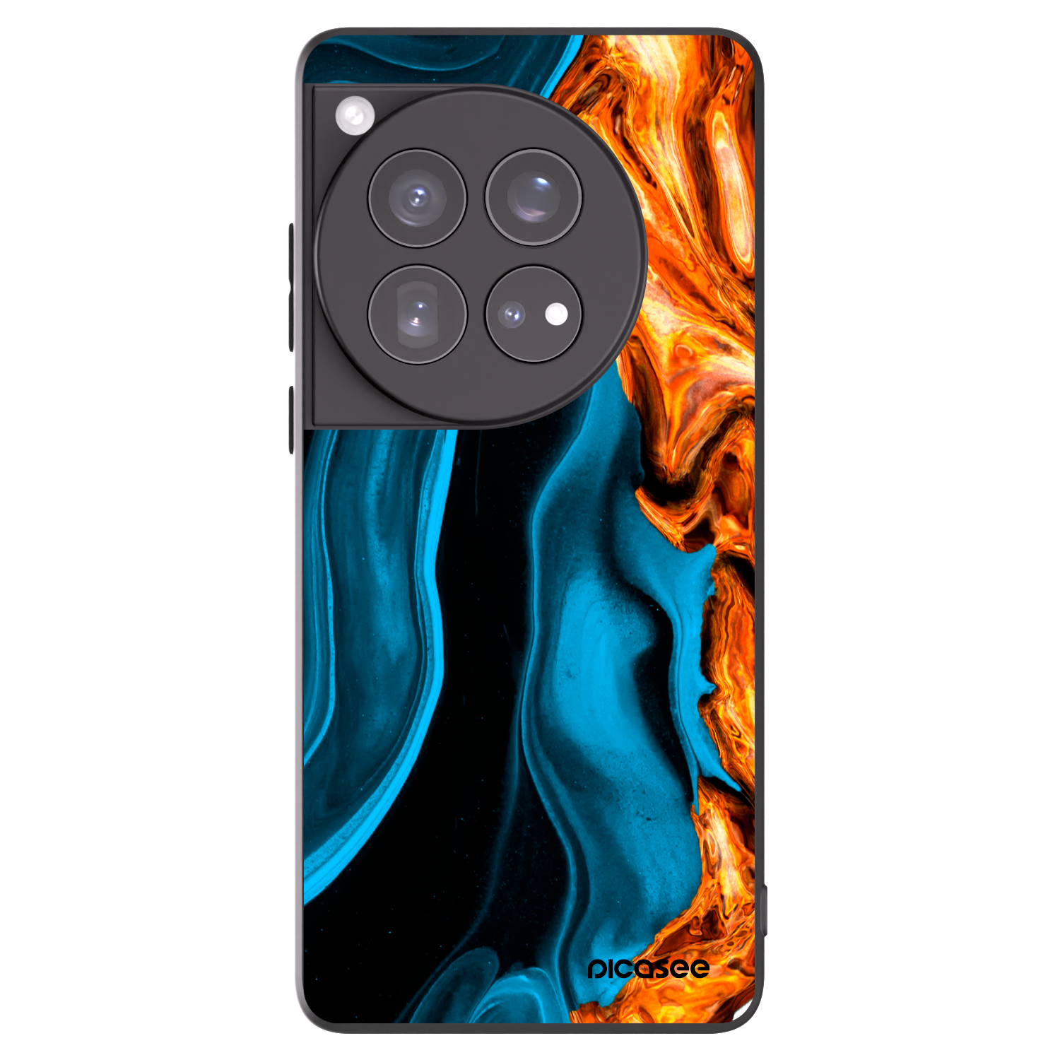 Picasee silikonowe czarne etui na OnePlus 12 5G - Gold blue