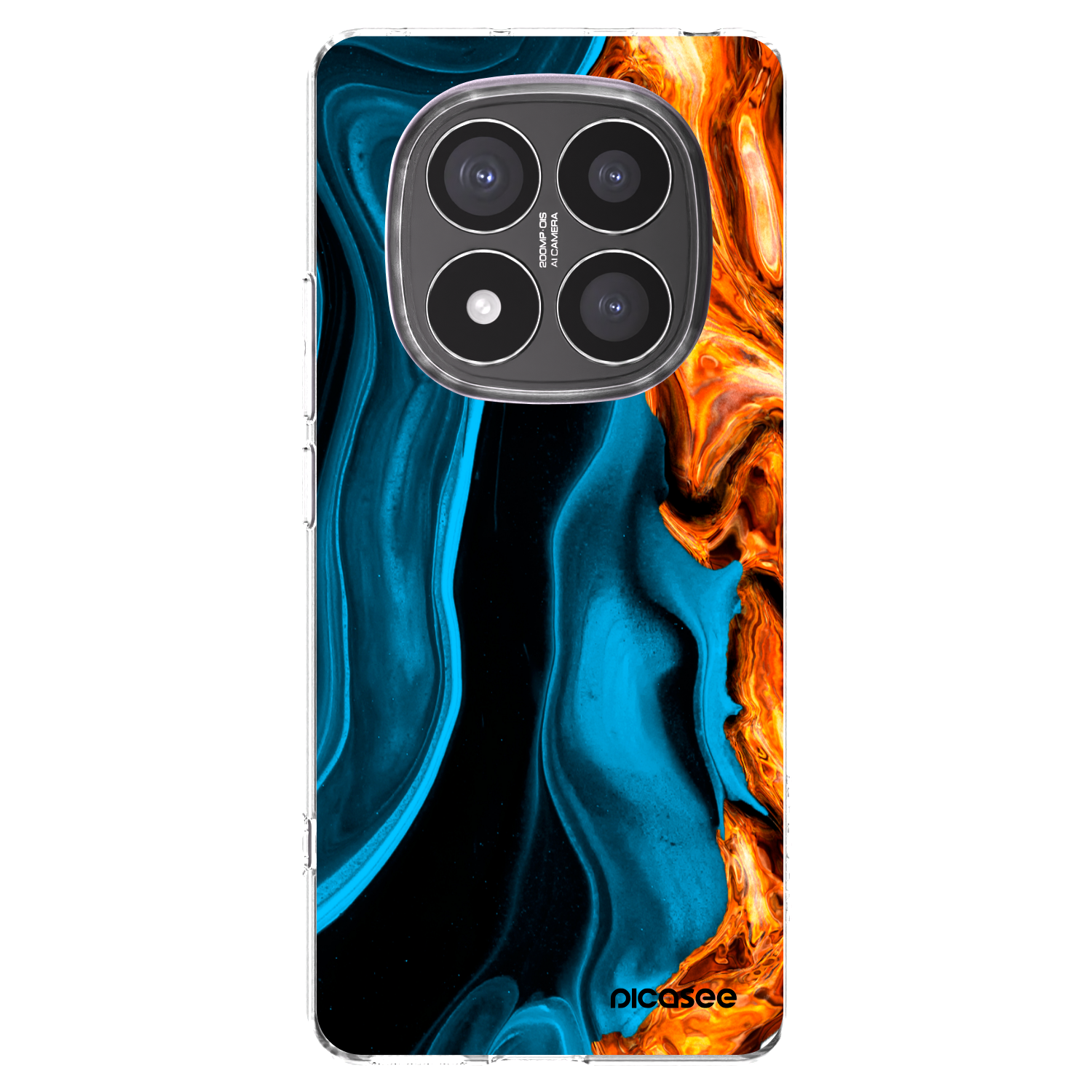 Picasee silikonowe przeźroczyste etui na Xiaomi Redmi Note 14 Pro+ 5G - Gold blue