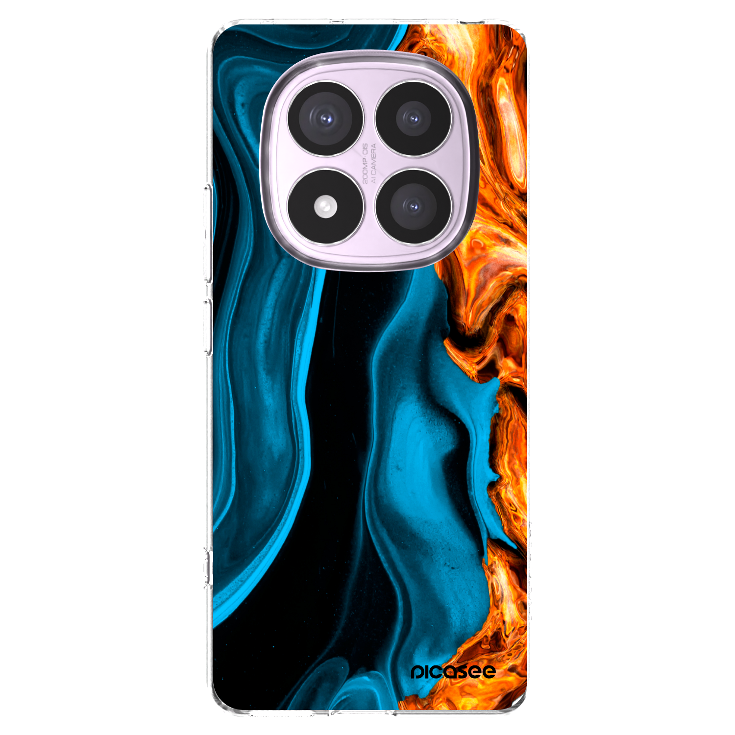 Picasee silikonowe przeźroczyste etui na Xiaomi Redmi Note 14 Pro 5G - Gold blue