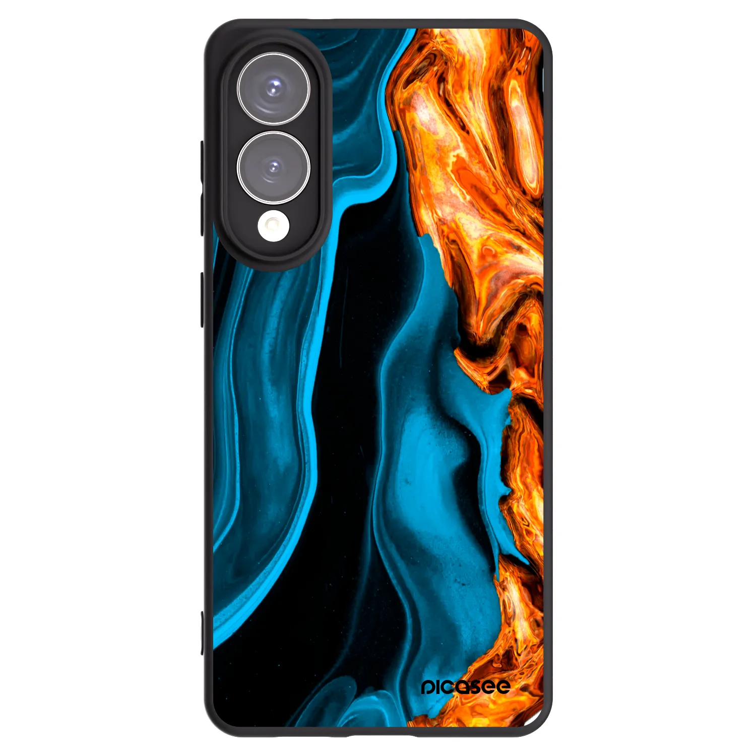 Picasee silikonowe czarne etui na Samsung Galaxy S25 Edge 5G - Gold blue