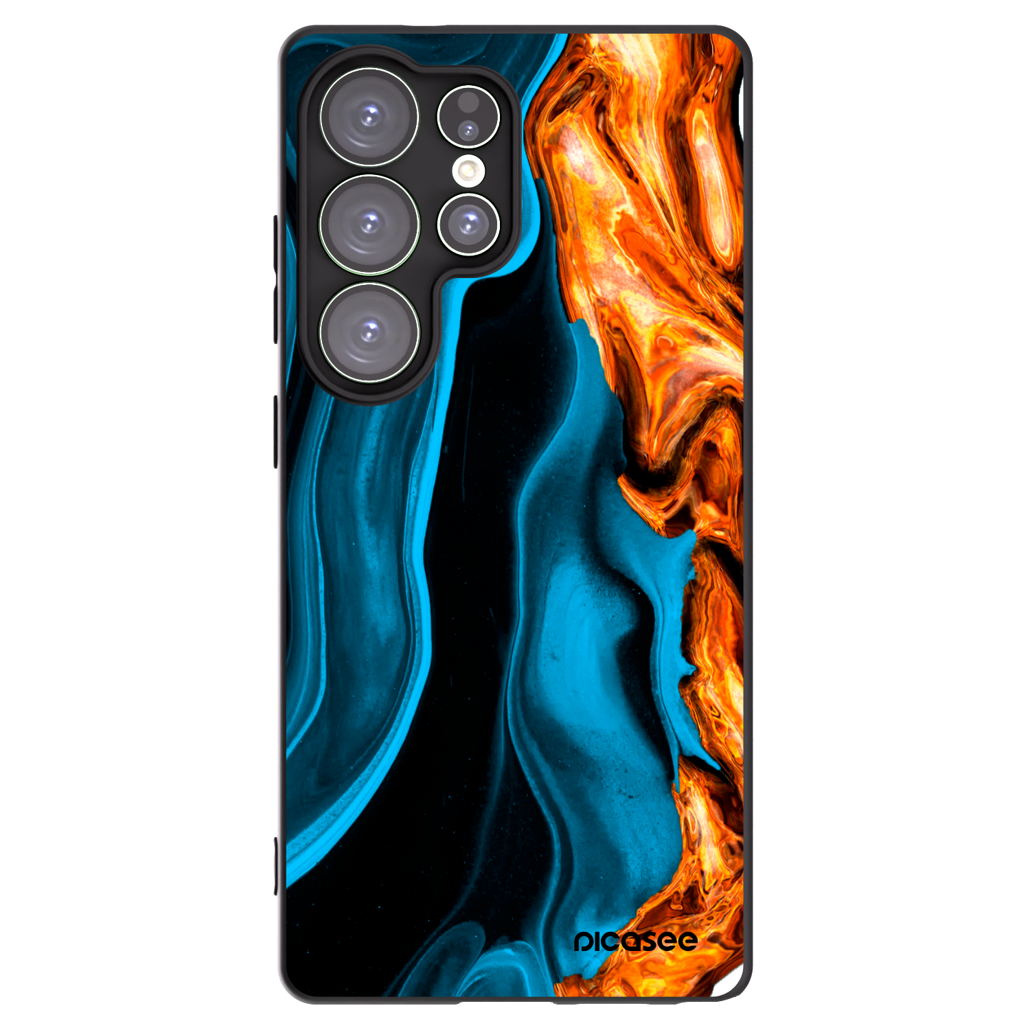 Picasee silikonowe czarne etui na Samsung Galaxy S25 Ultra 5G - Gold blue
