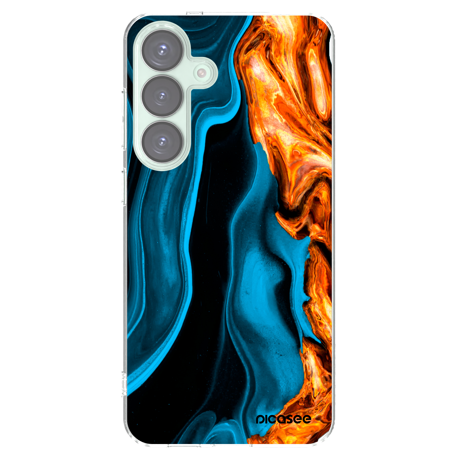 Picasee silikonowe przeźroczyste etui na Samsung Galaxy S25+ 5G - Gold blue