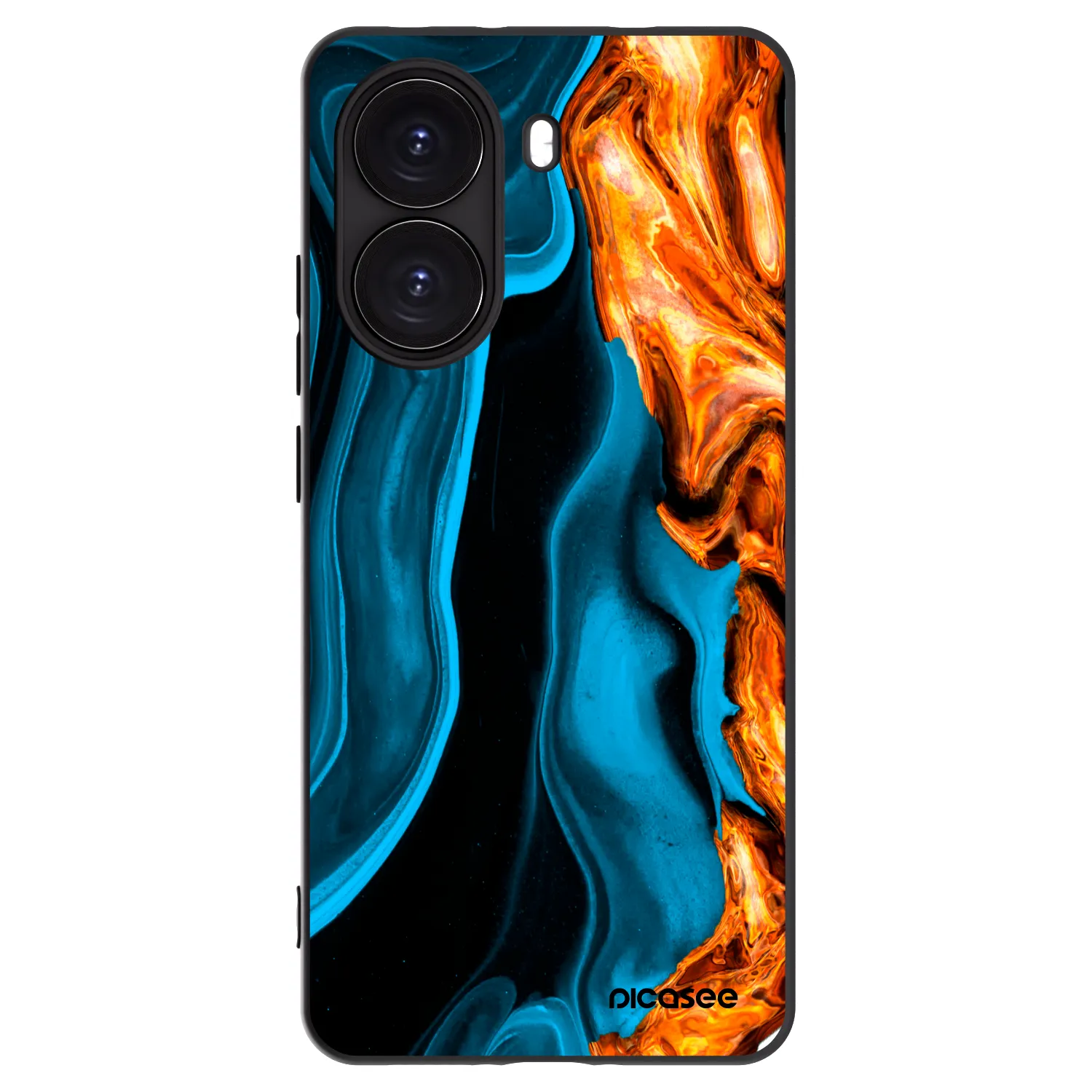Picasee silikonowe czarne etui na Xiaomi Poco X7 Pro 5G - Gold blue