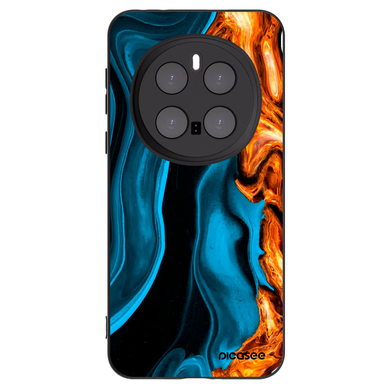 Picasee silikonowe czarne etui na Honor Magic7 Pro 5G - Gold blue