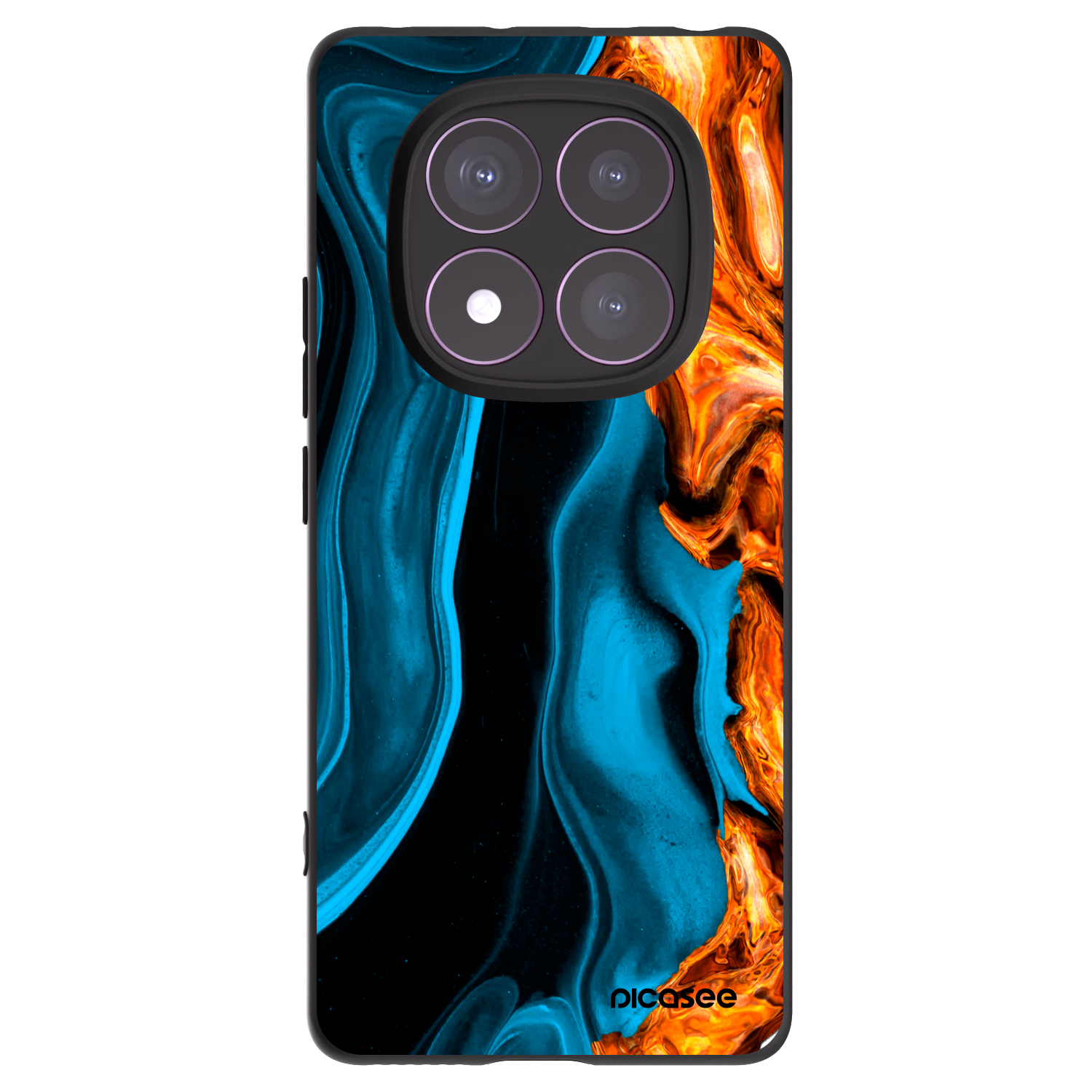 Picasee silikonowe czarne etui na Xiaomi Redmi Note 14 Pro 4G - Gold blue