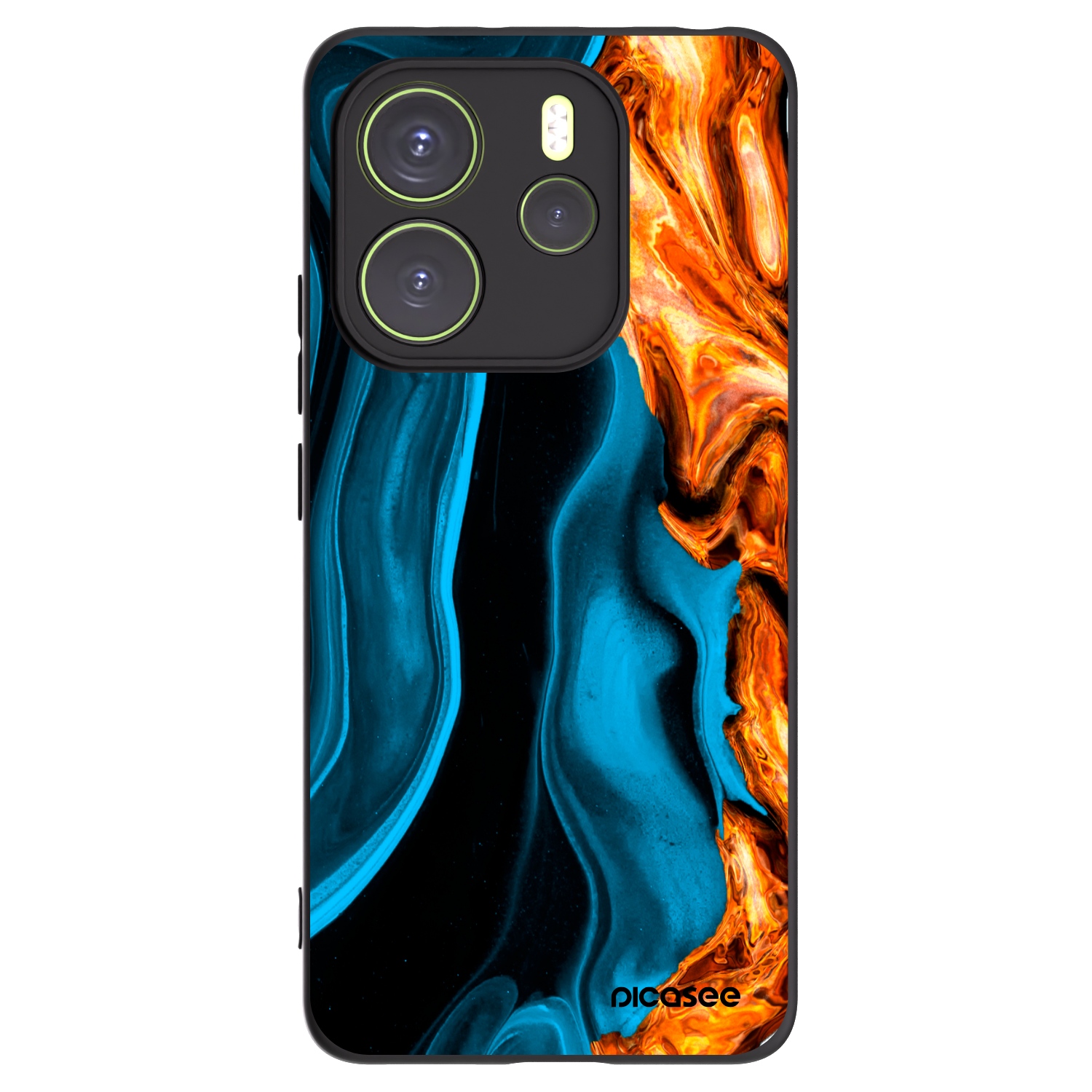 Picasee silikonowe czarne etui na Xiaomi Redmi Note 14 4G - Gold blue