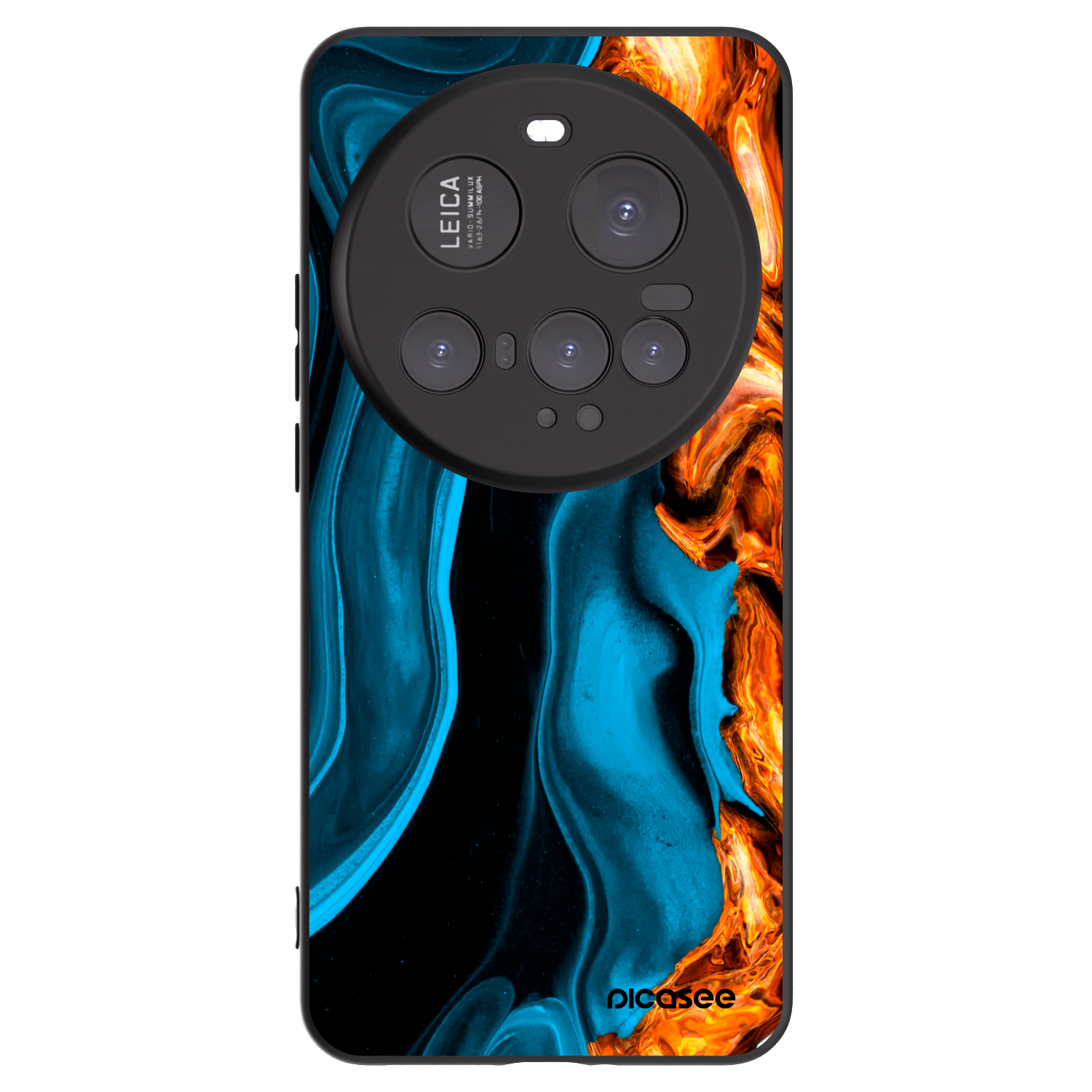 Picasee silikonowe czarne etui na Xiaomi 15 Ultra - Gold blue