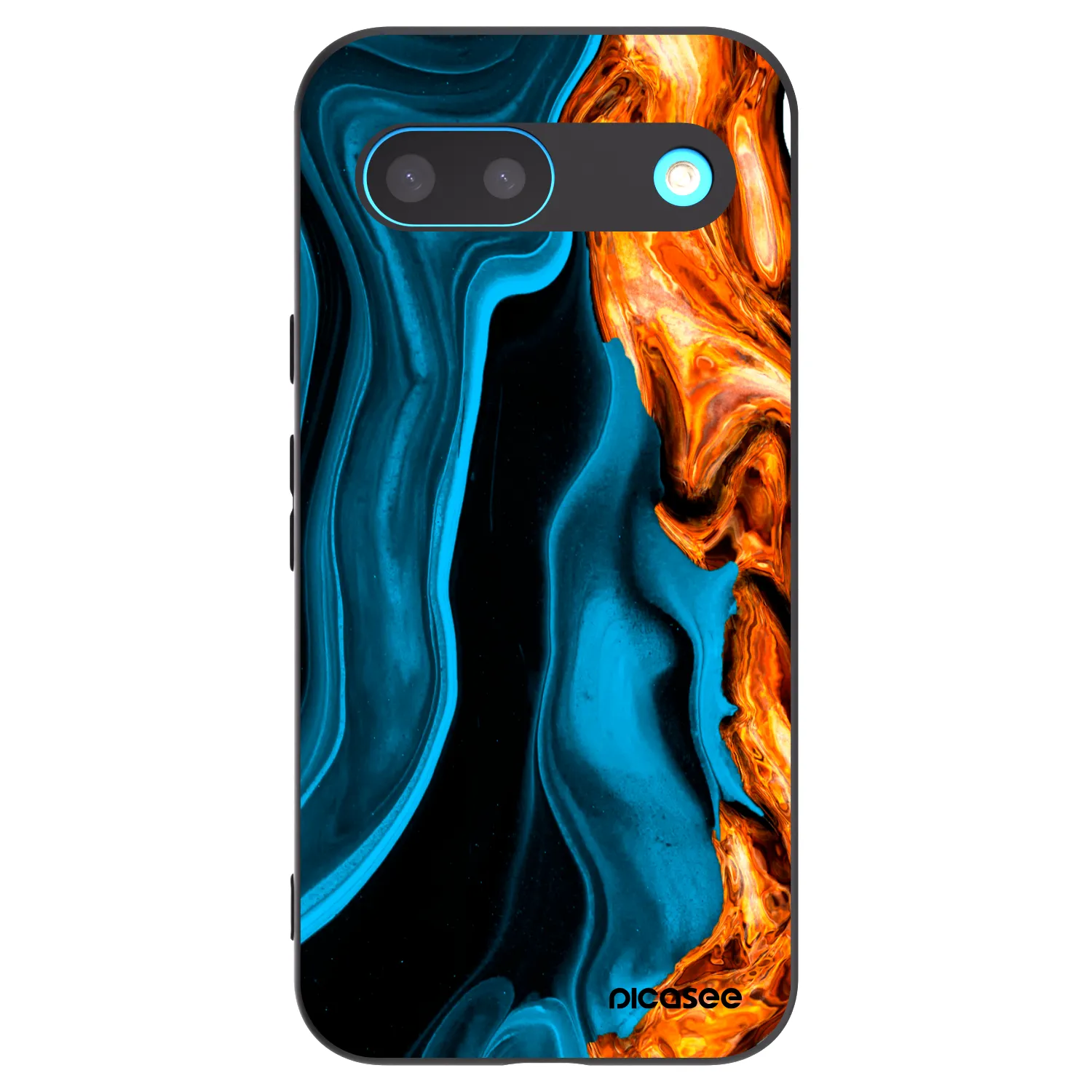 Picasee silikonowe czarne etui na Google Pixel 8 - Gold blue