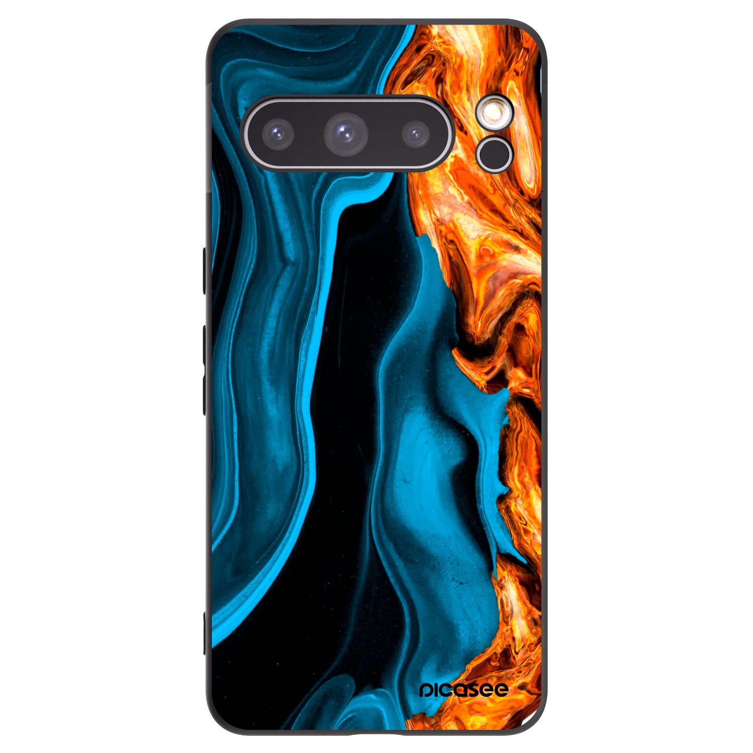 Picasee silikonowe czarne etui na Google Pixel 8 Pro - Gold blue