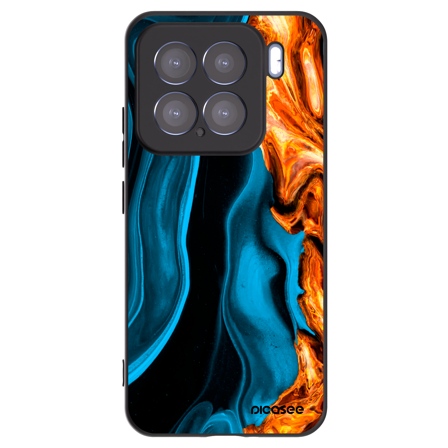 Picasee silikonowe czarne etui na Xiaomi 15 - Gold blue