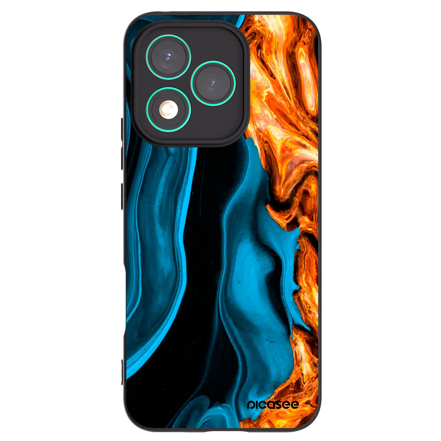 Picasee silikonowe czarne etui na Honor 400 Lite 5G - Gold blue