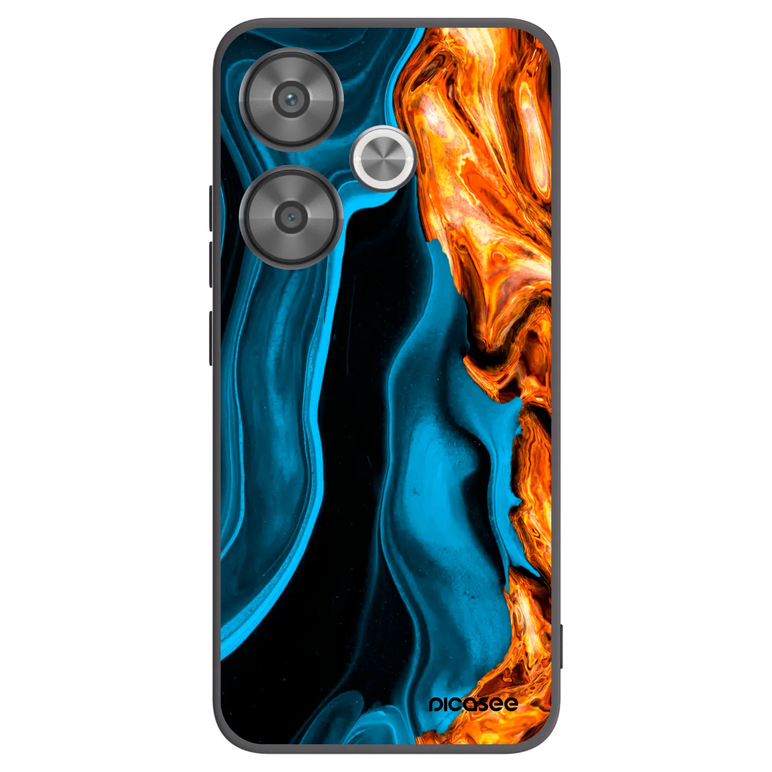 Picasee silikonowe czarne etui na Xiaomi Poco F6 - Gold blue