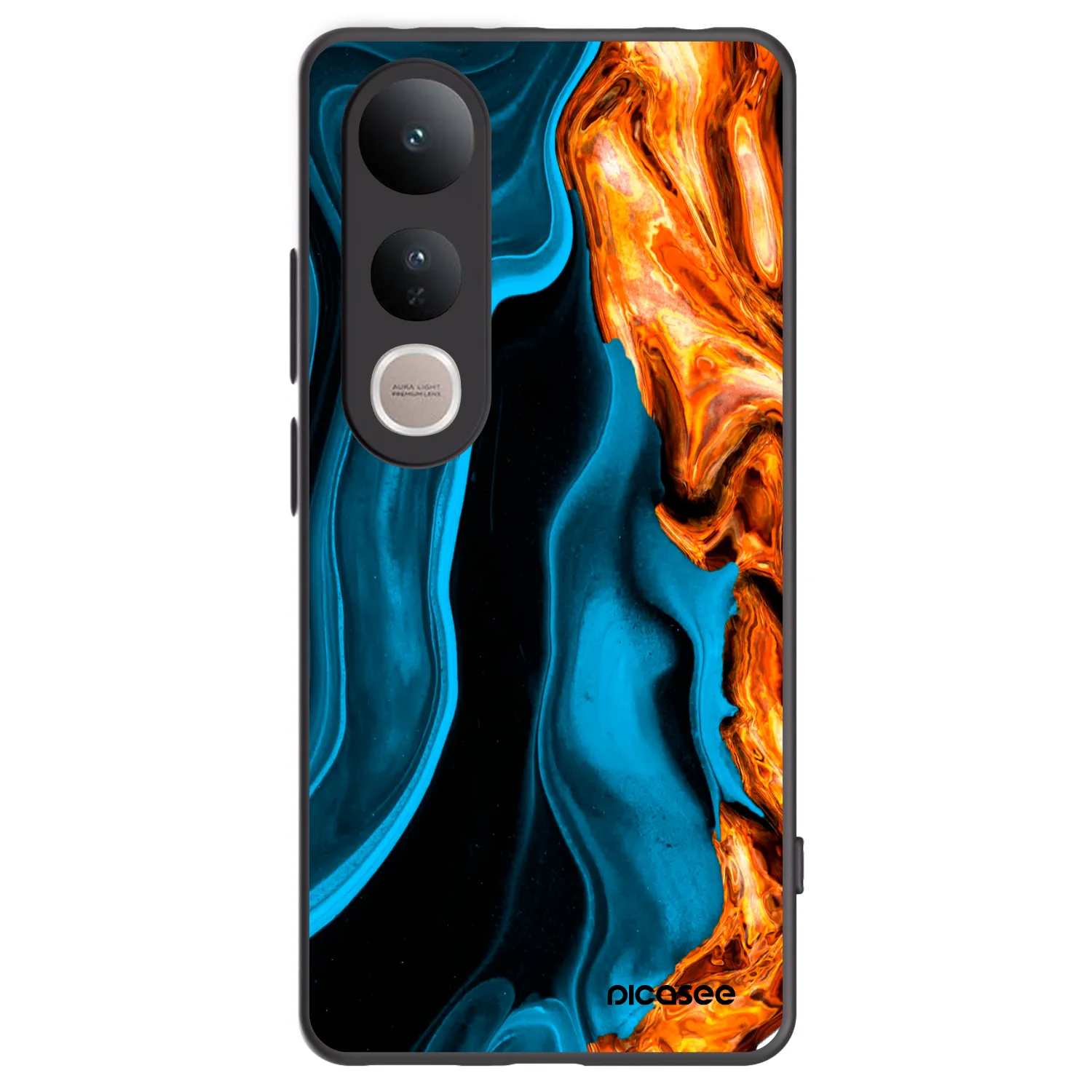 Picasee silikonowe czarne etui na Vivo V50 Lite 5G - Gold blue