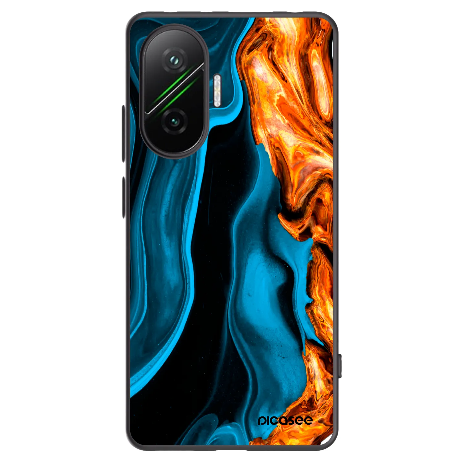Picasee silikonowe czarne etui na Xiaomi Poco F7 Pro 5G - Gold blue