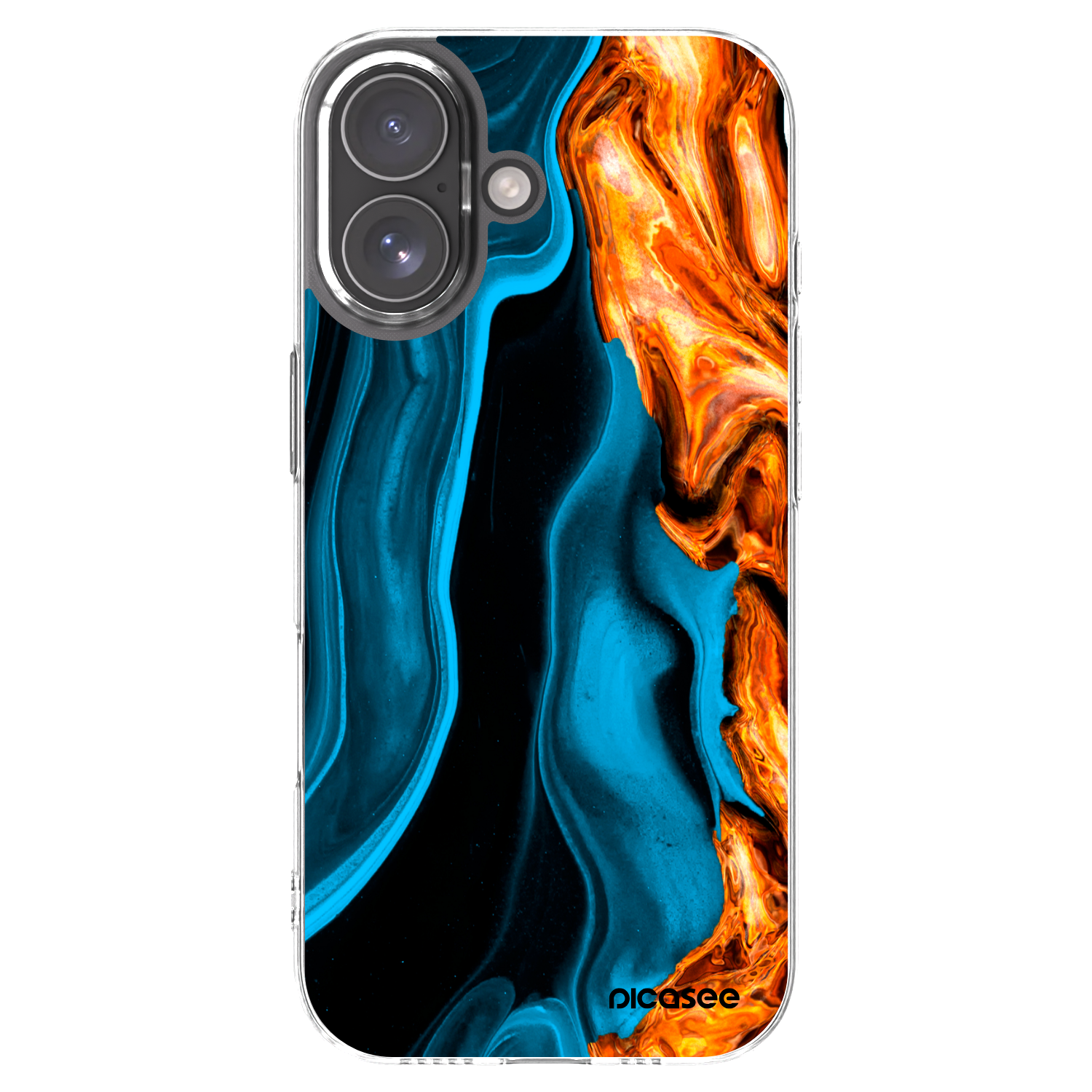 Picasee silikonowe przeźroczyste etui na Apple iPhone 17 - Gold blue