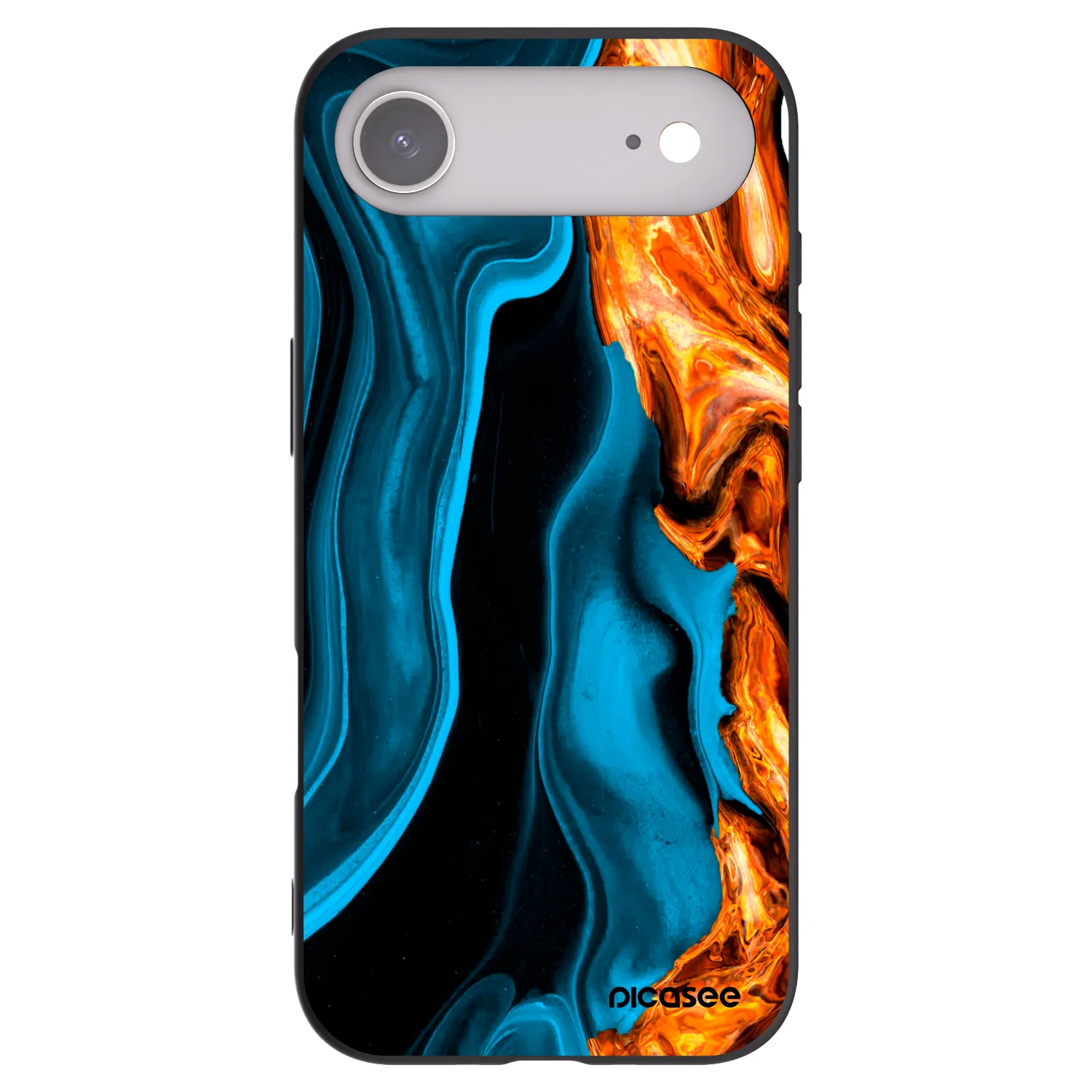 Picasee silikonowe czarne etui na Apple iPhone Air - Gold blue